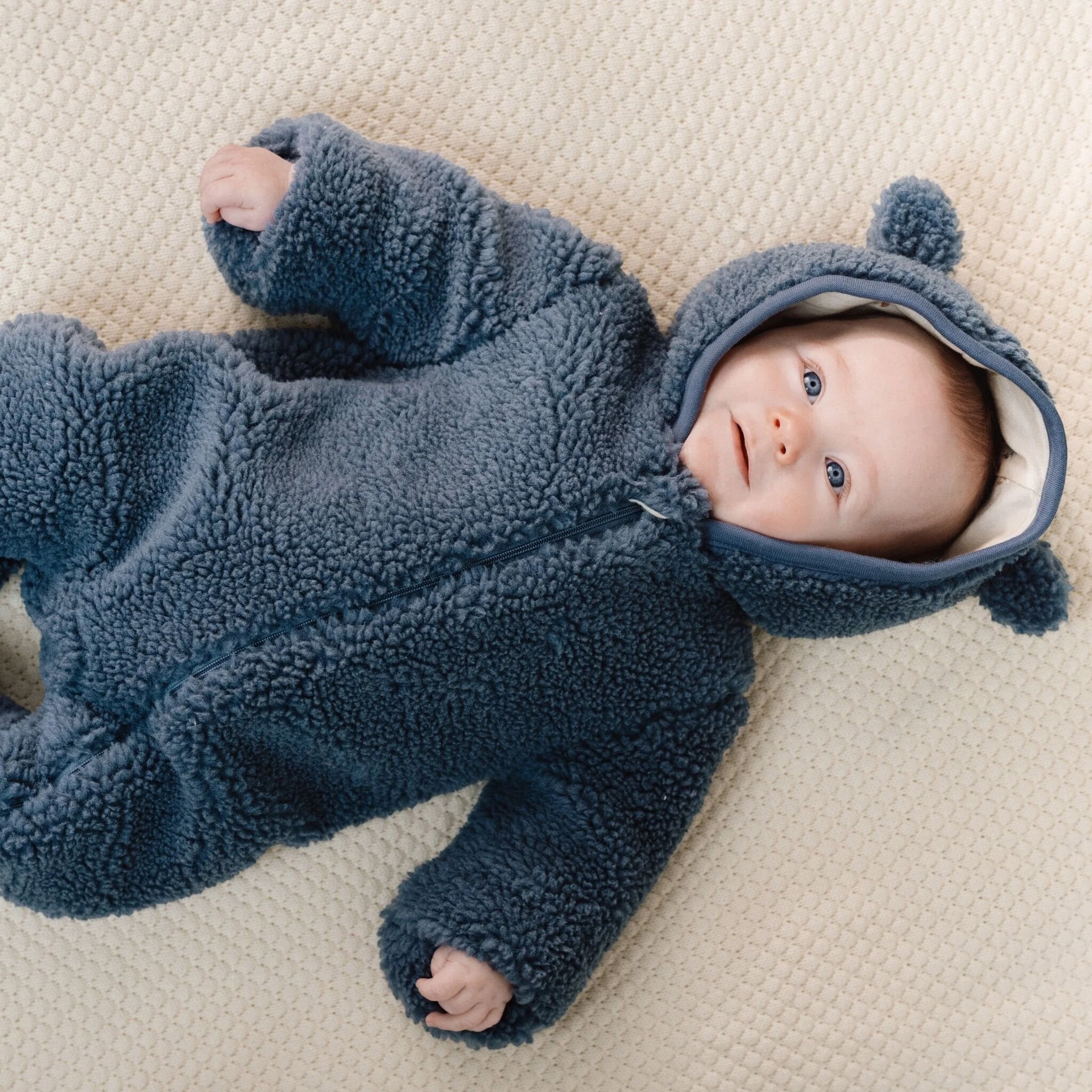 Teddy Baby Boy Romper, Blue, CL25094007