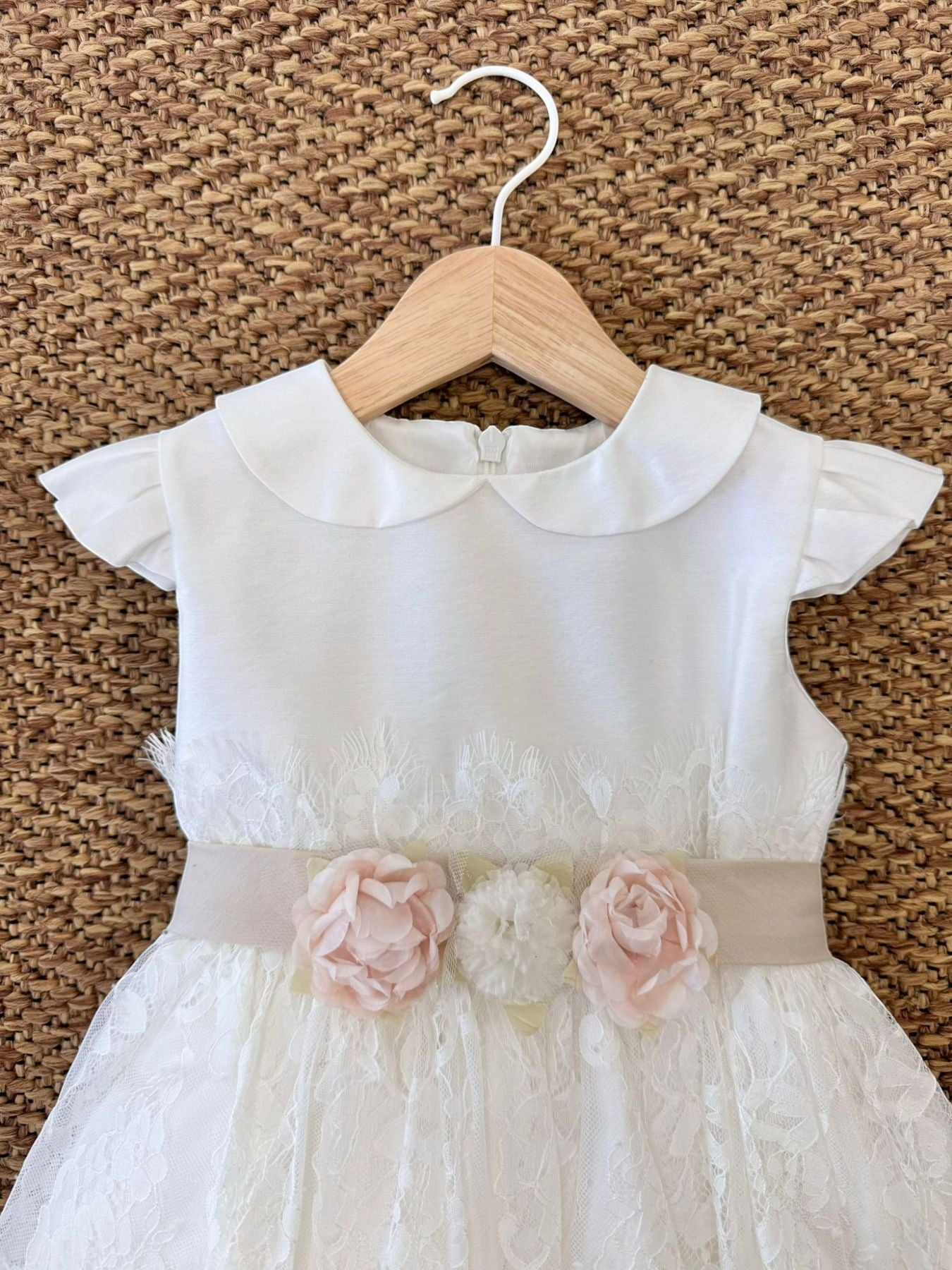 Abito Cerimonia Pizzo Bimba BIANCO FB073 - NANU' BABY