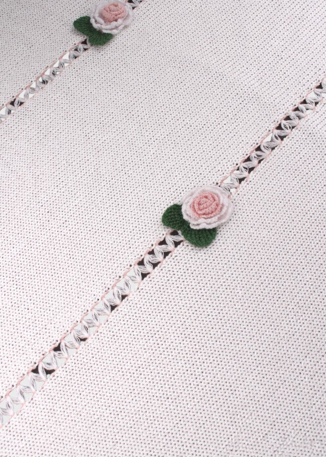 Coperta Roselline Ricamate Bianco DELIZIA/CO