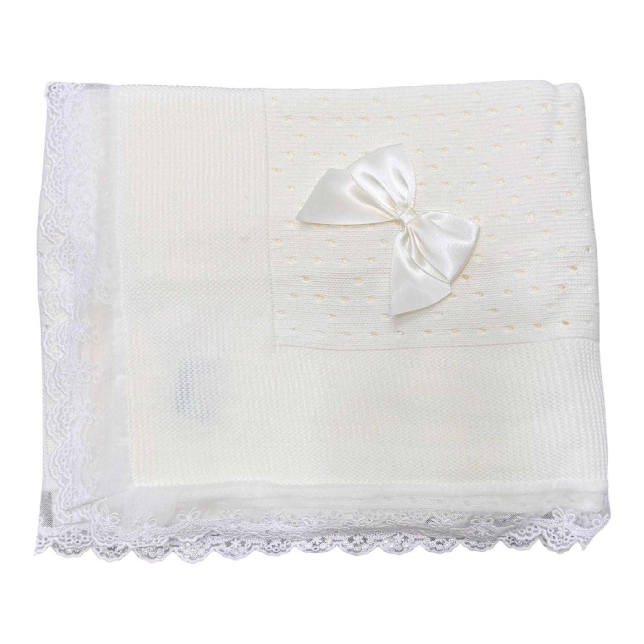 Coperta Neonato Cotone Bianco - PONTO POR PONTO 3/874