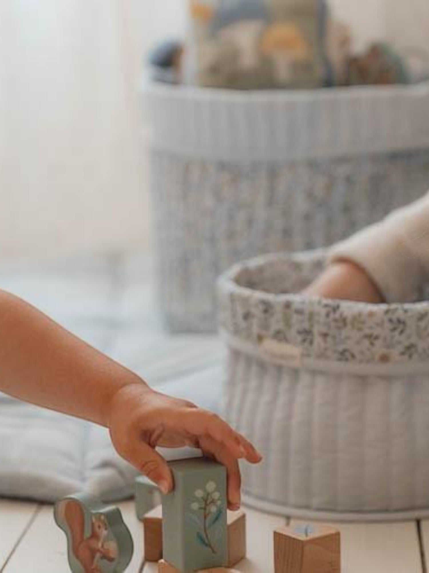 Cesto portaoggetti trapuntato grande - Amici della foresta BLU TE31044030