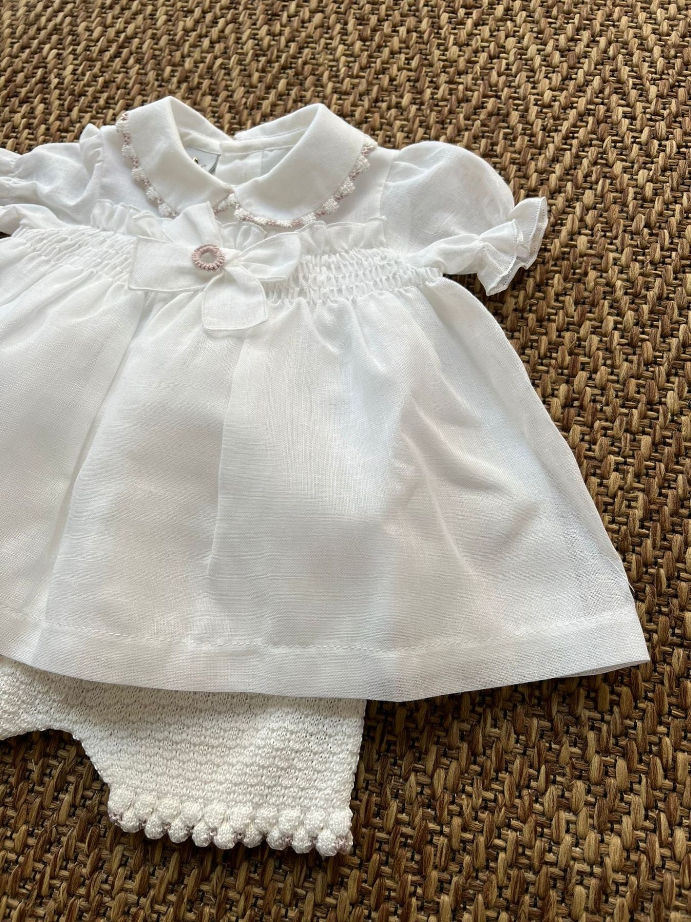 Abito Fiocco lino Bimba VANIGLIA EP1016CC - NANU' BABY