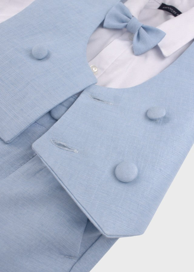 Completo Cerimonia Gilet Bermuda Cielo