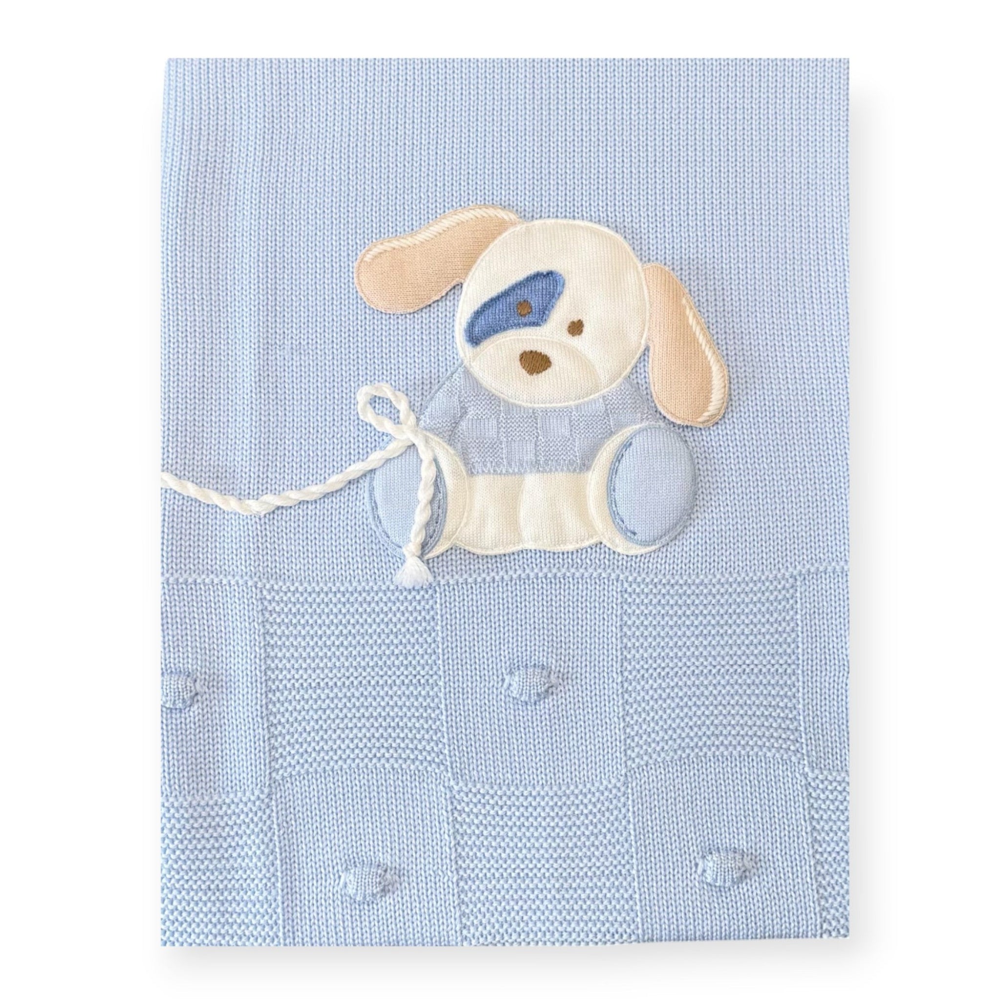 Baby Blanket Light Blue Little Dog 7795