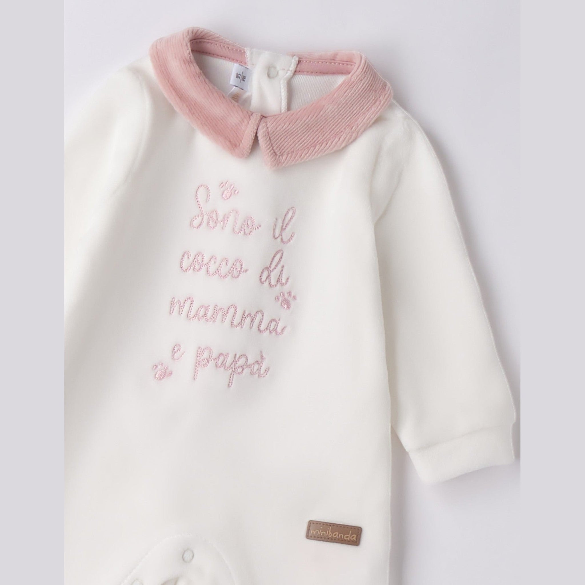 Tutina Intera Con Piede Neonata Rosa 3F644/2921 -  NANU' BABY