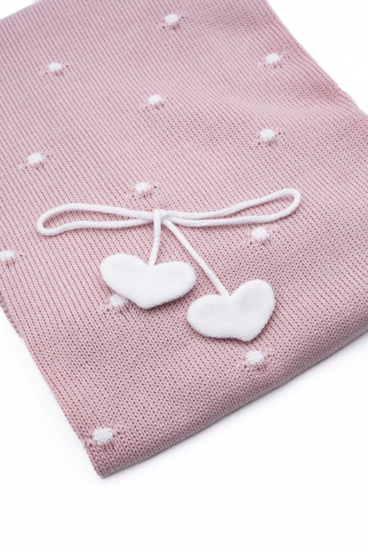Coperta Pois e Fiocchetto con Cuoricini Neonata BIANCO 3057/161