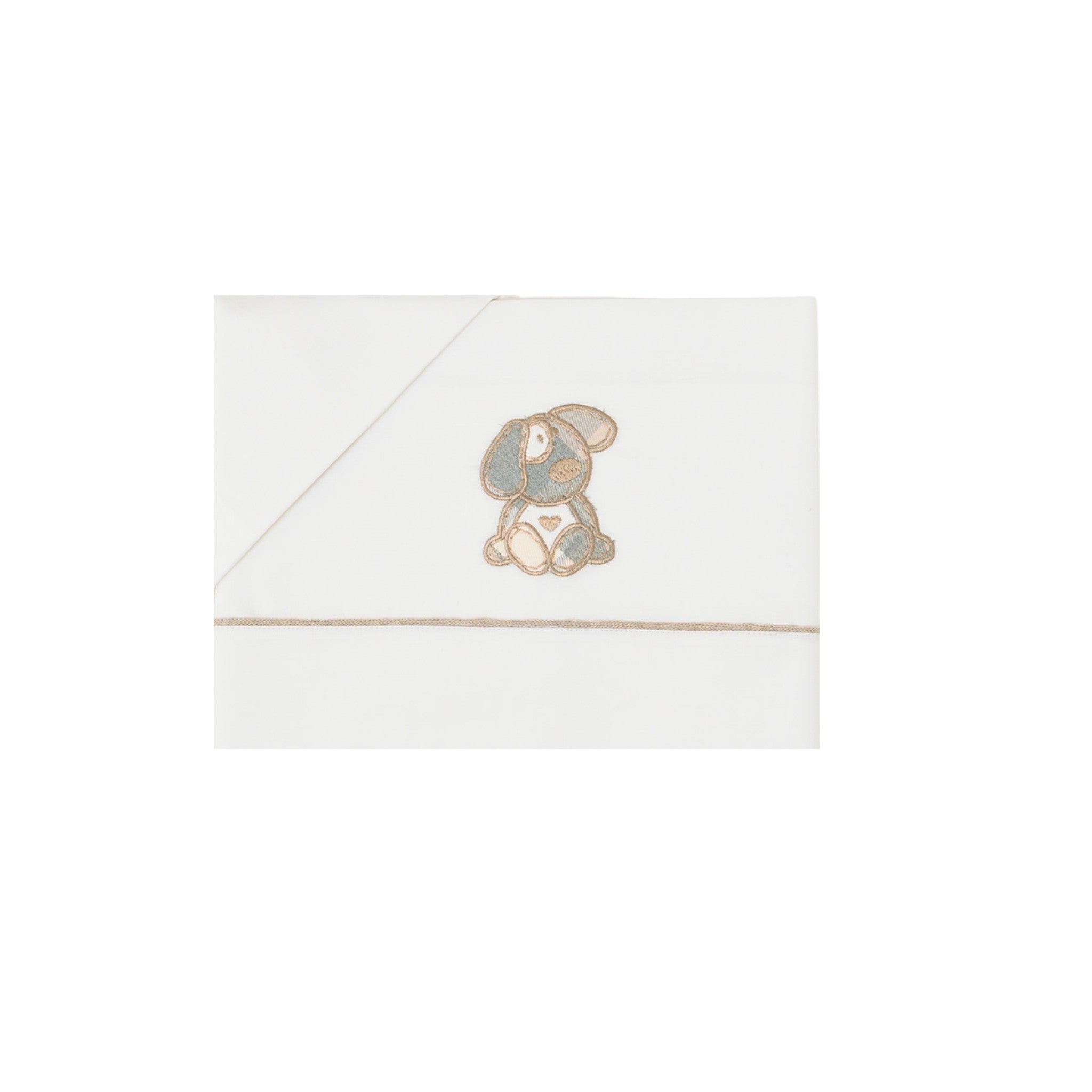 Baby Fitted Sheet, Beige Cotton, SARTORIA DEI PICCOLI (code LL1112)