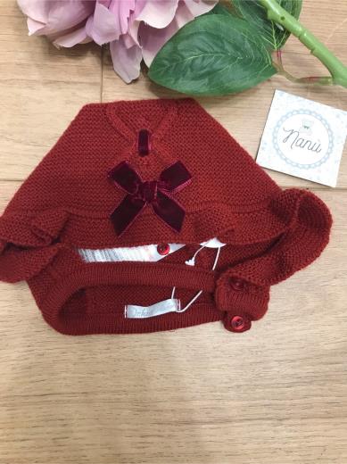 Cuffia fiocco in velluto Bordeaux DK104