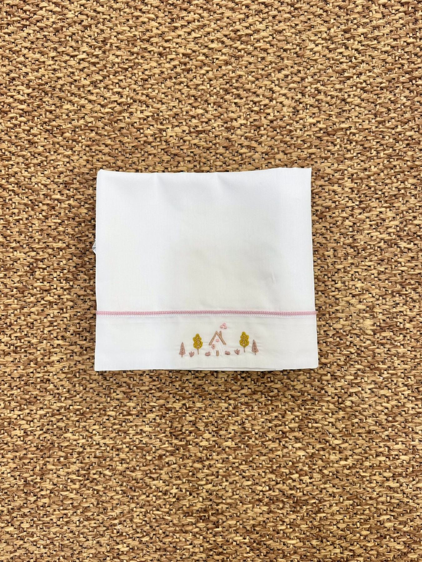 Lenzuolino Casette e alberelli Neonata PANNA IG61LE