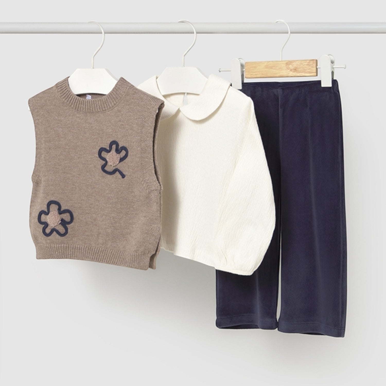 Completo Pantalone gilet tricot Bimba Blu 2596/48 -  NANU' BABY