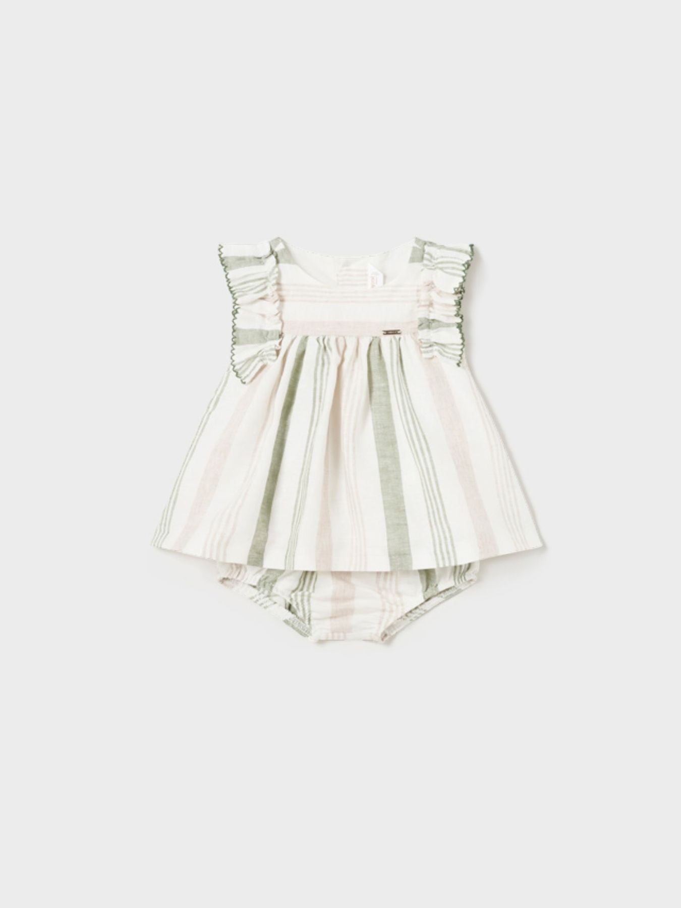 Abito righe lino Bimba EUCALIPTO 1829/E