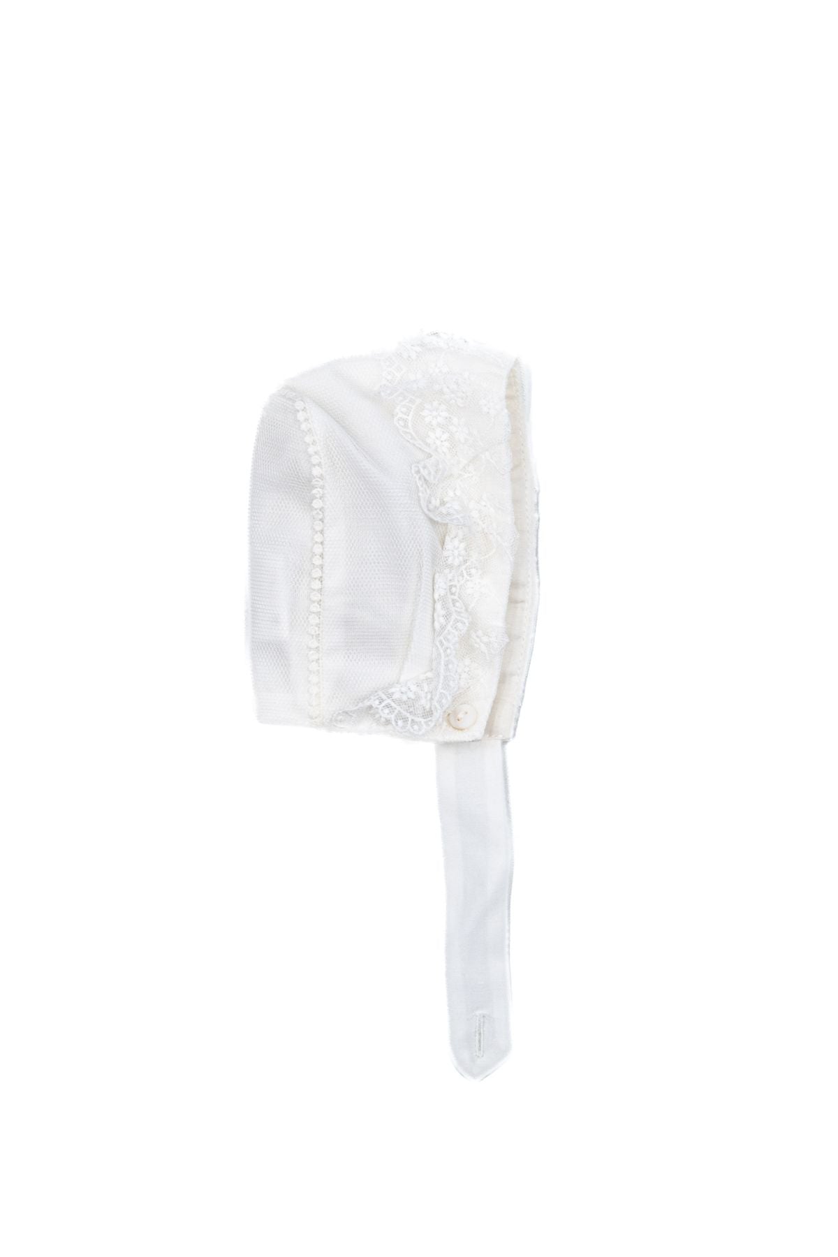 Cuffia Pizzo bianco NATURAL 591004G - NANU' BABY
