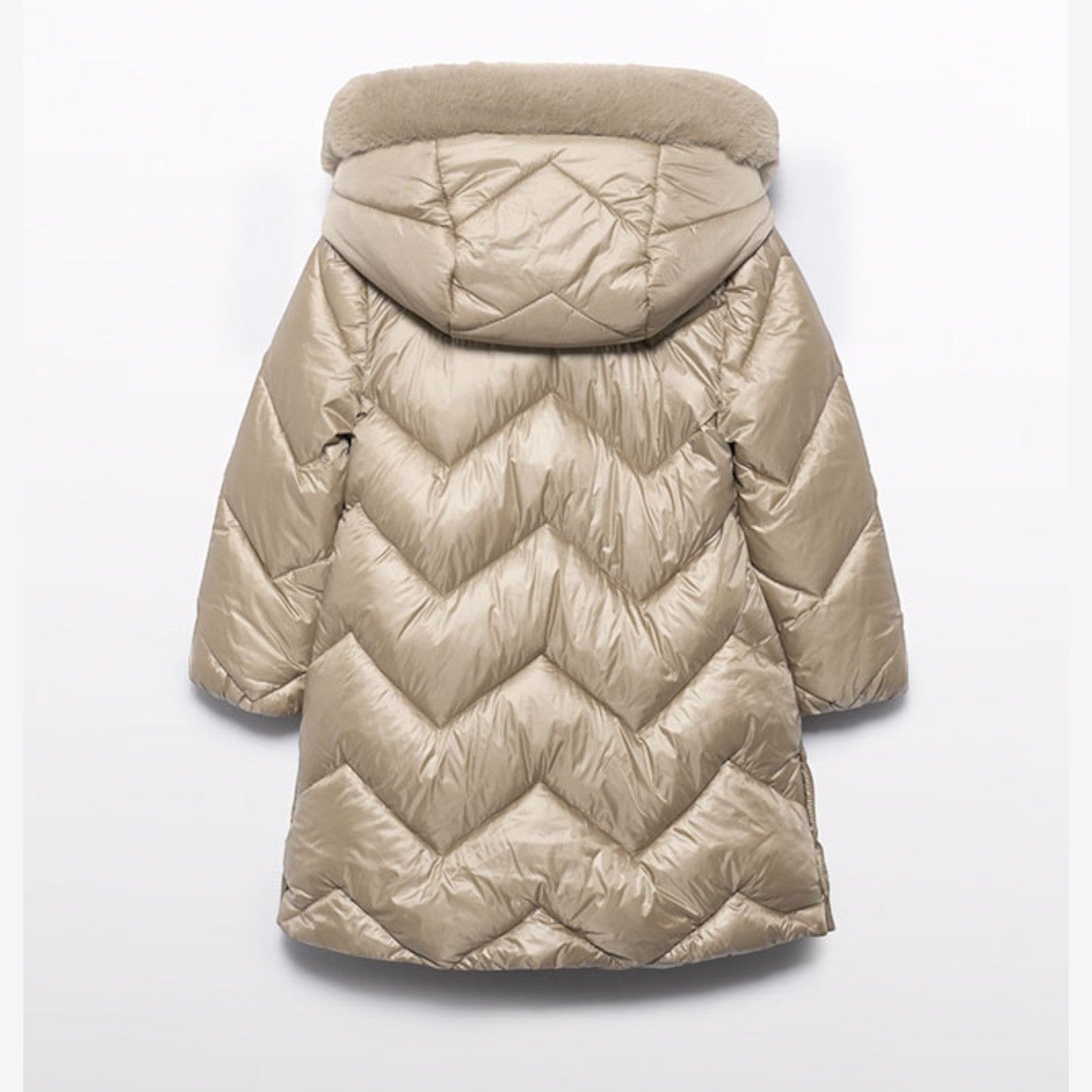 Giaccone lungo trapuntato Bimba Beige 5847/11 - NANU' BABY