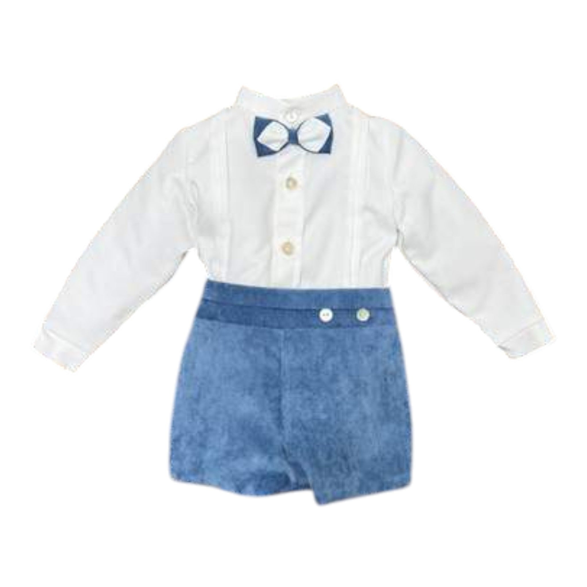 Completo Cerimonia Bimbo Misto Cotone Azzurro - PONTO POR PONTO 1/6421-A