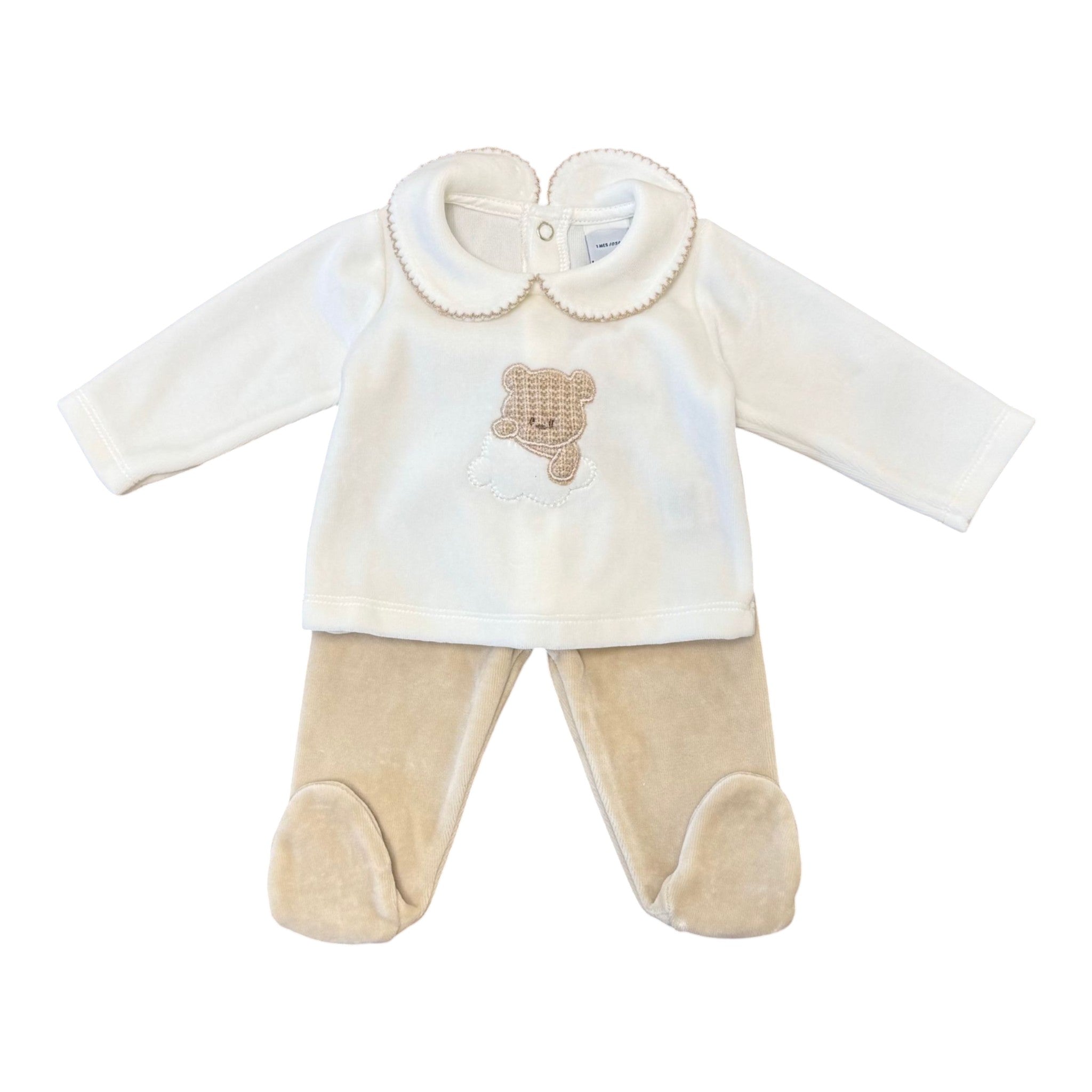 Completo Nascita Neonato Ciniglia Panna - BABIDU' 50904