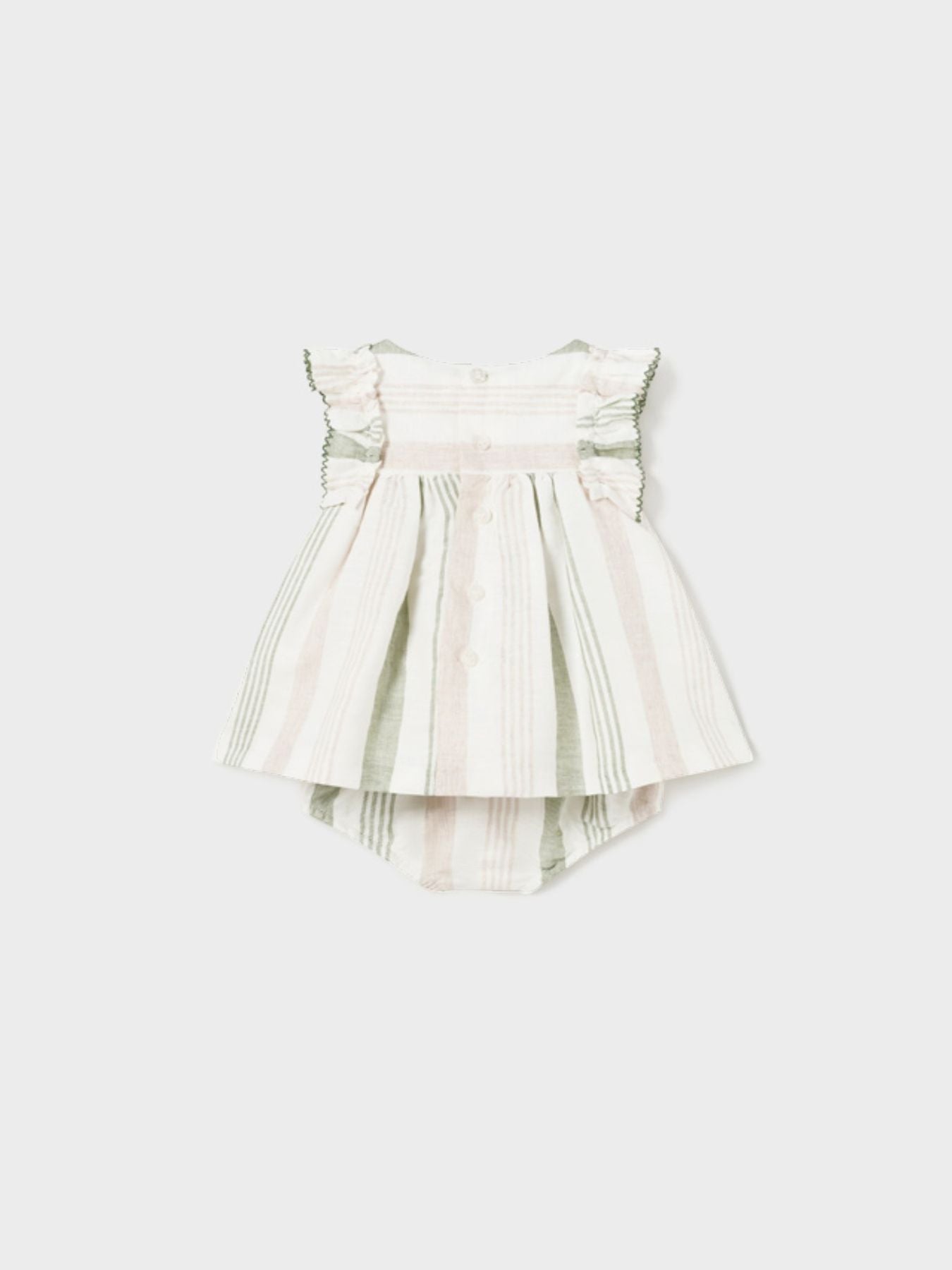 Abito righe lino Bimba EUCALIPTO 1829/E