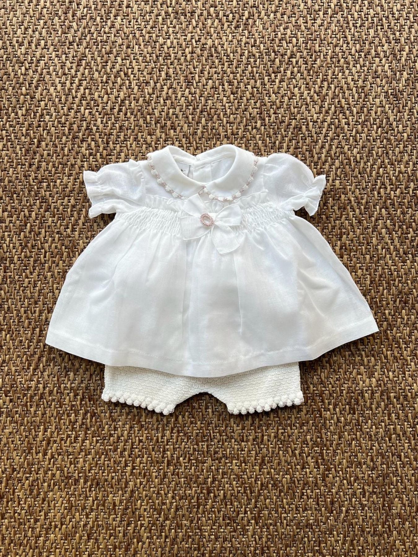 Abito Fiocco lino Bimba VANIGLIA EP1016CC - NANU' BABY