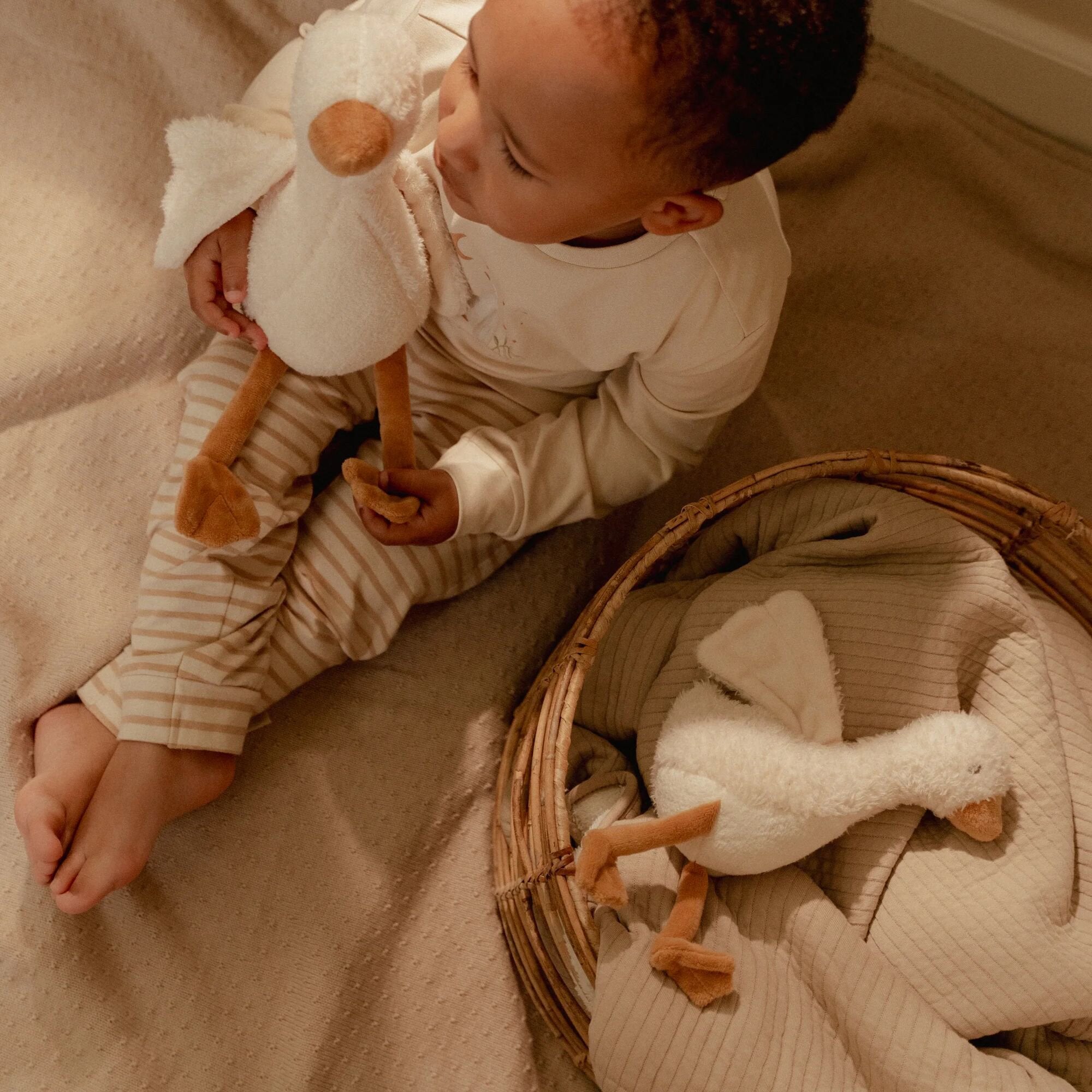 Peluche Oca 17 cm  Bianco LD8404 -  NANU' BABY