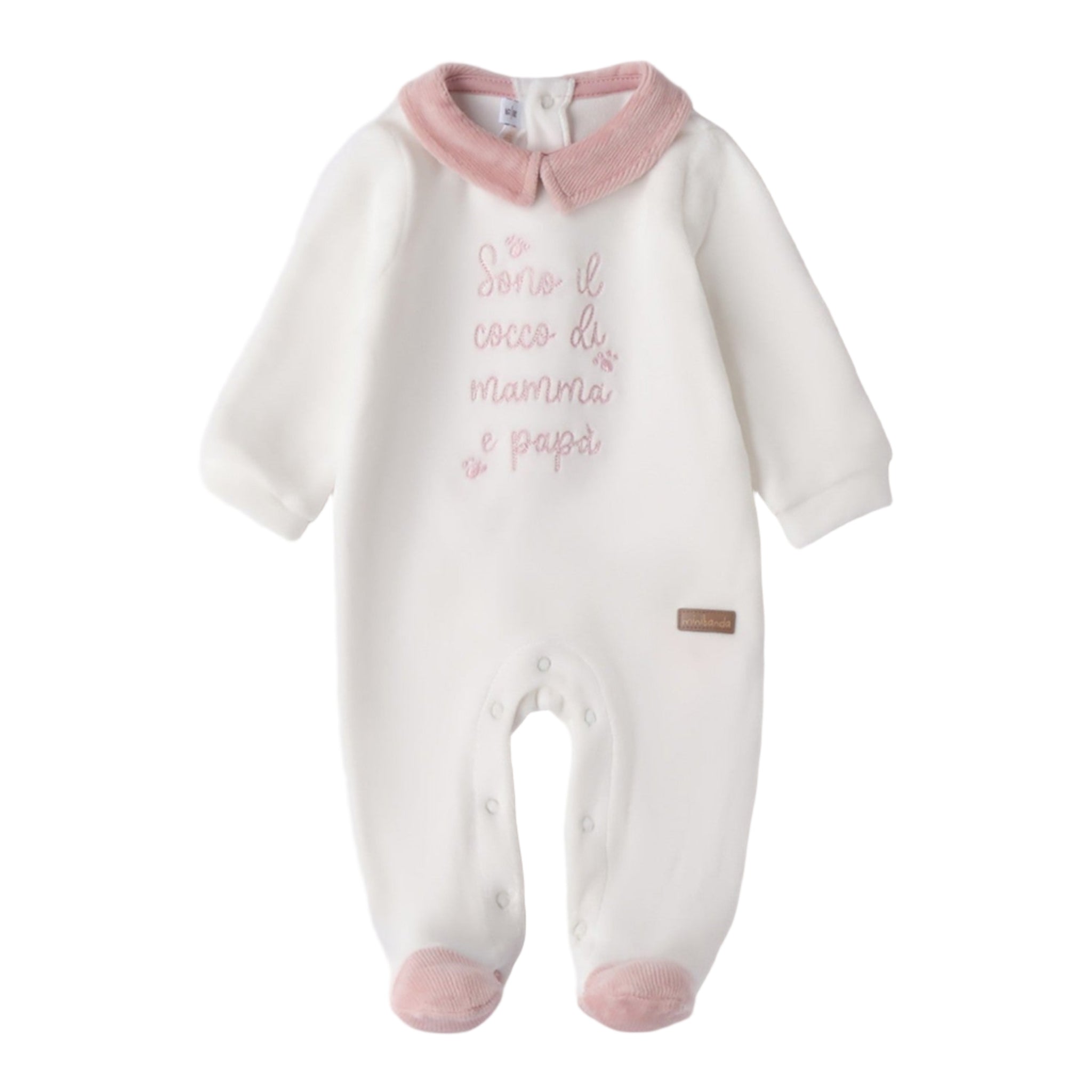 Tutina Intera Con Piede Neonata Rosa 3F644/2921 -  NANU' BABY