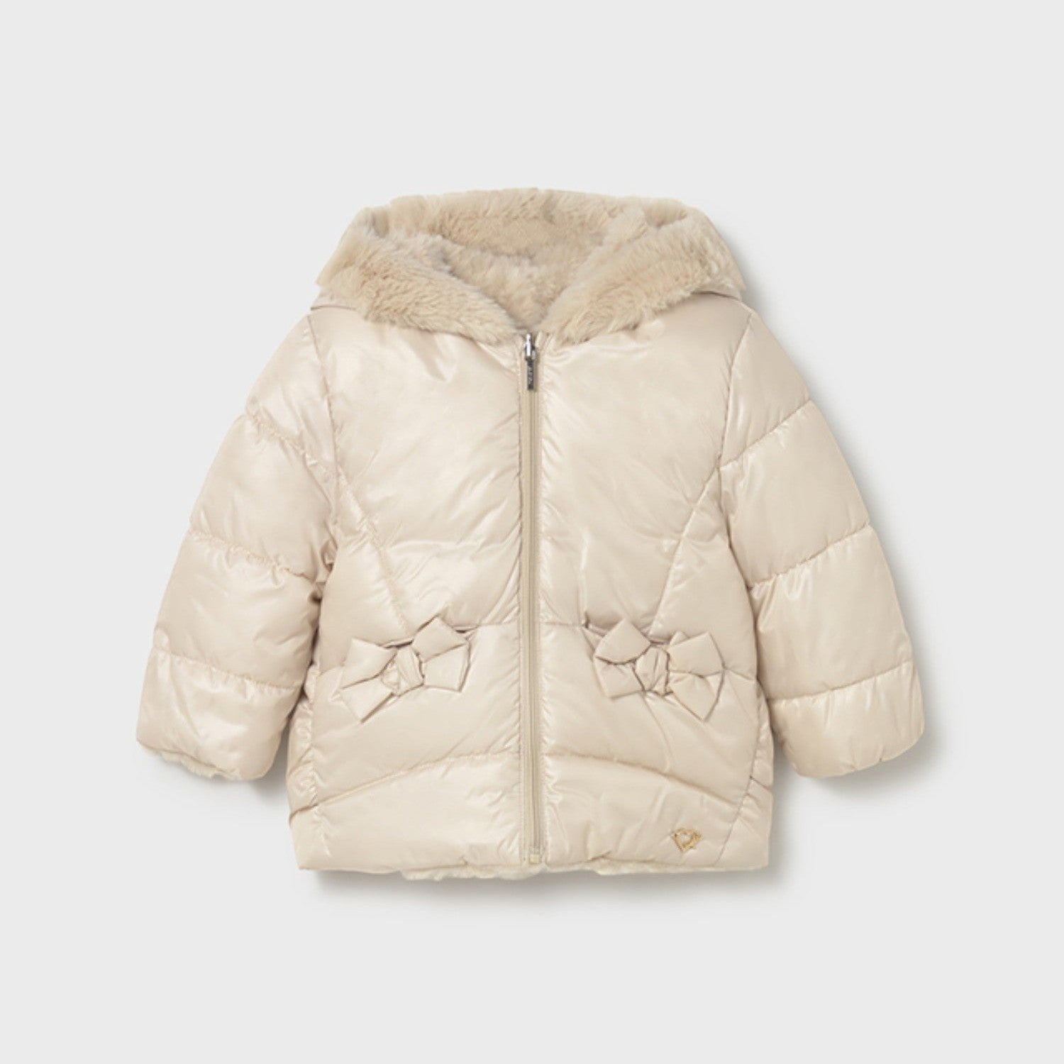 giubbotto reversibile pelo Bimba Avorio 2435/80 -  NANU' BABY