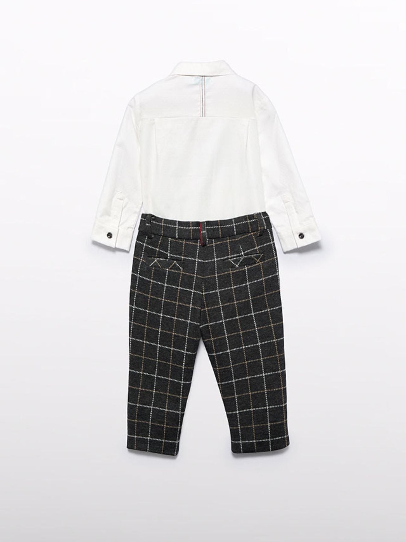 Compl. pantalone quadro punto Bimbo GRIGIO 5704/G - NANU' BABY