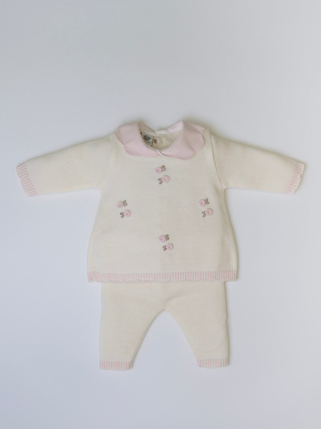 Completo lana elegante Neonata VANIGLIA IN1019/R - NANU' BABY