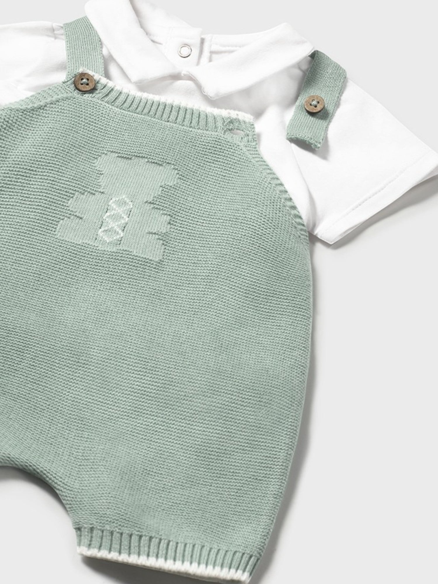 Completo salopette tricot Bimbo VERDE 1607 /V