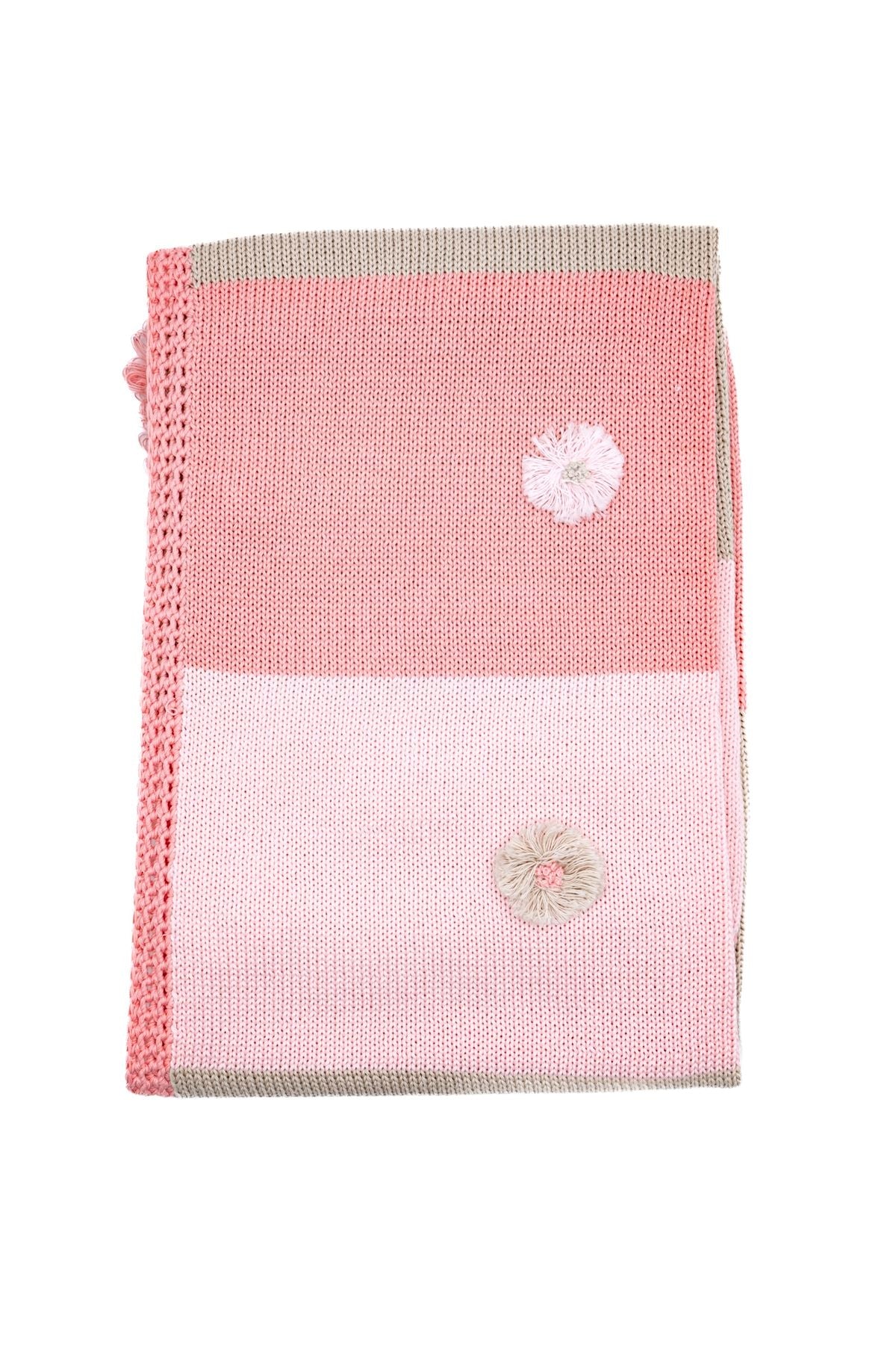 Coperta Rosa/tortora Neonata TORTORA AMY/812