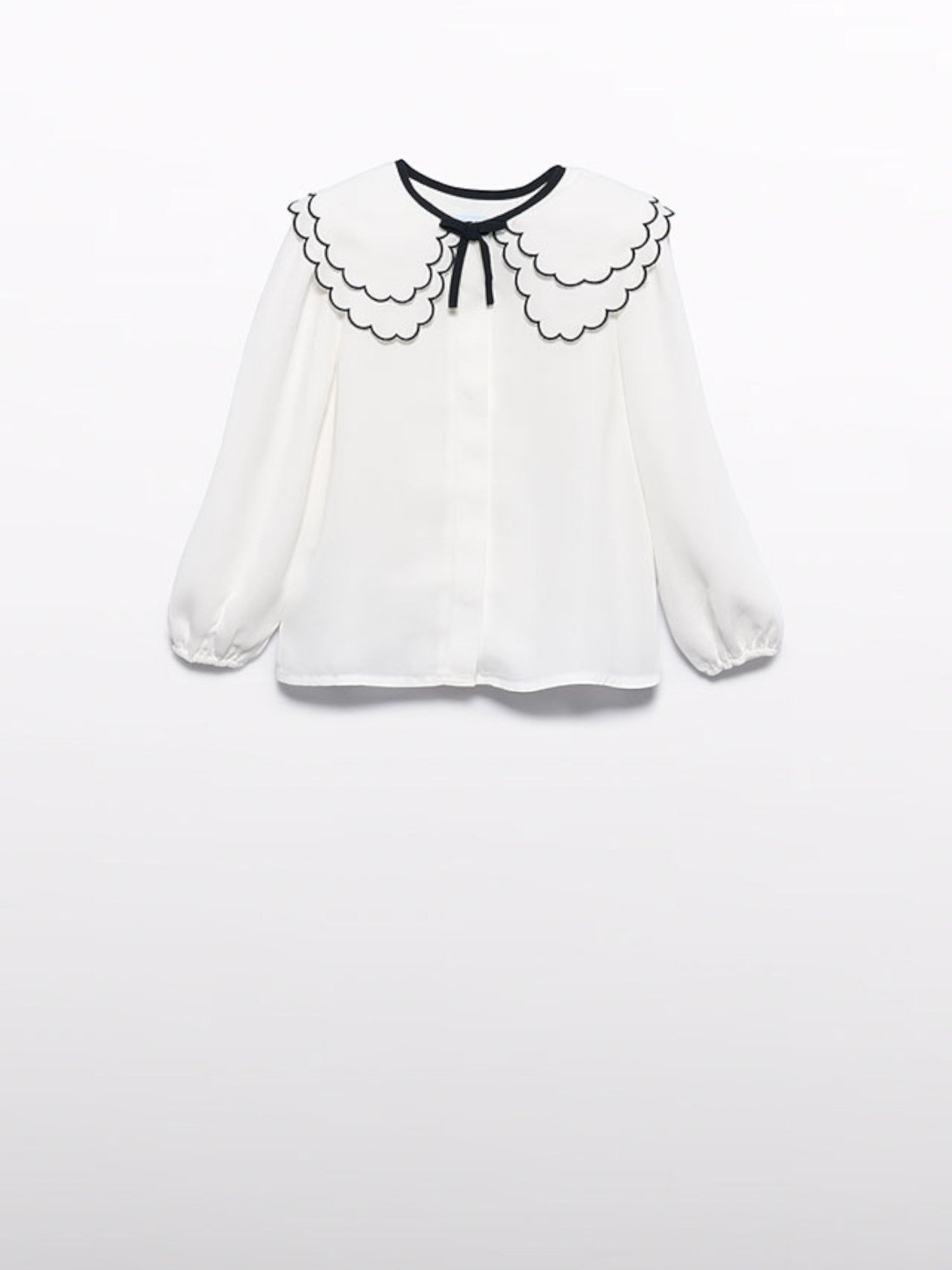 BLusa chiffon collo ricamo Bimba PANNA 5612/3 - NANU' BABY