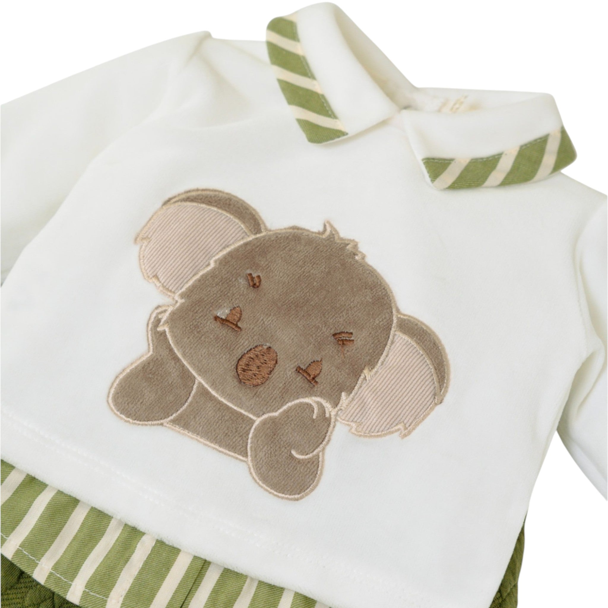 Newborn Baby Boy's Outfit in Green Corduroy by SARTORIA DEI PICCOLI (code LS1113)