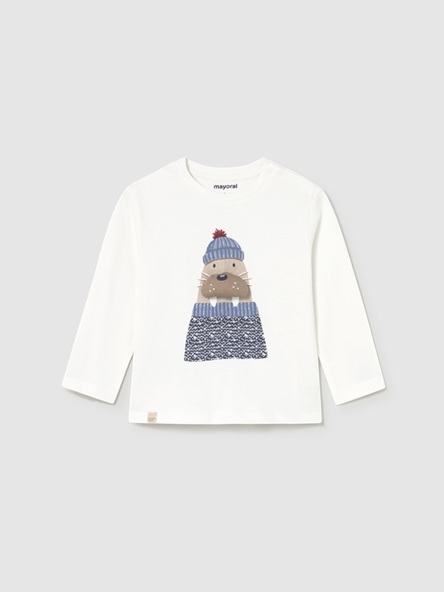 Camicia m/l applic animale Bimbo PANNA 2070/65 - NANU' BABY