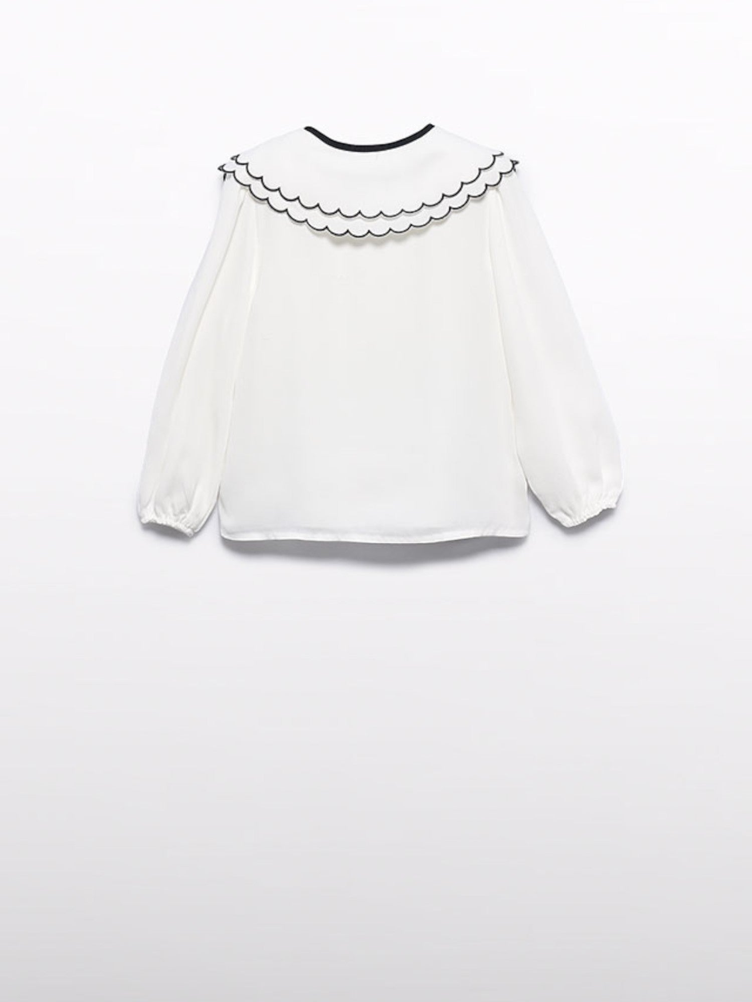 BLusa chiffon collo ricamo Bimba PANNA 5612/3 - NANU' BABY