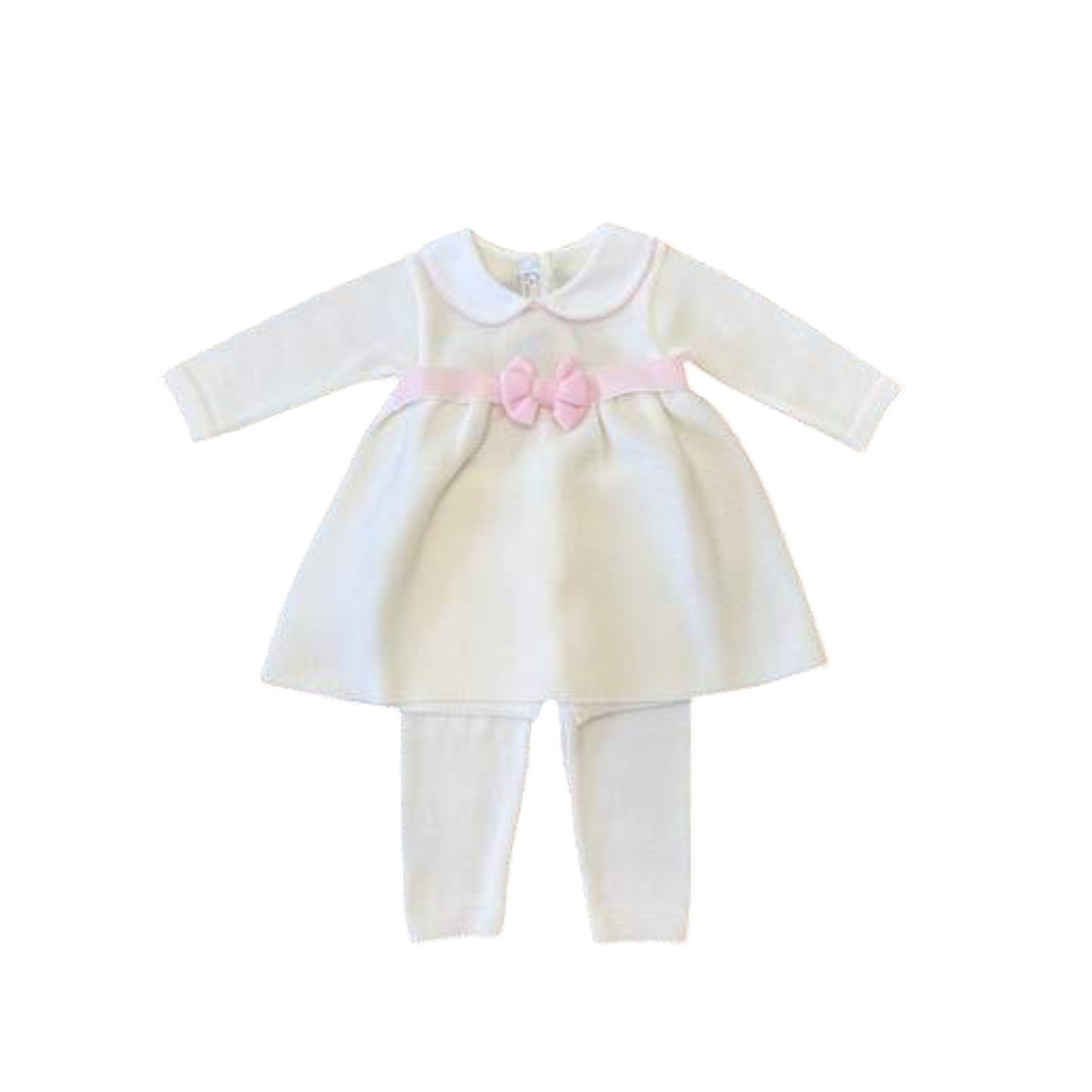 BABY LORD 418 Double Bow Newborn Set, Pure Wool