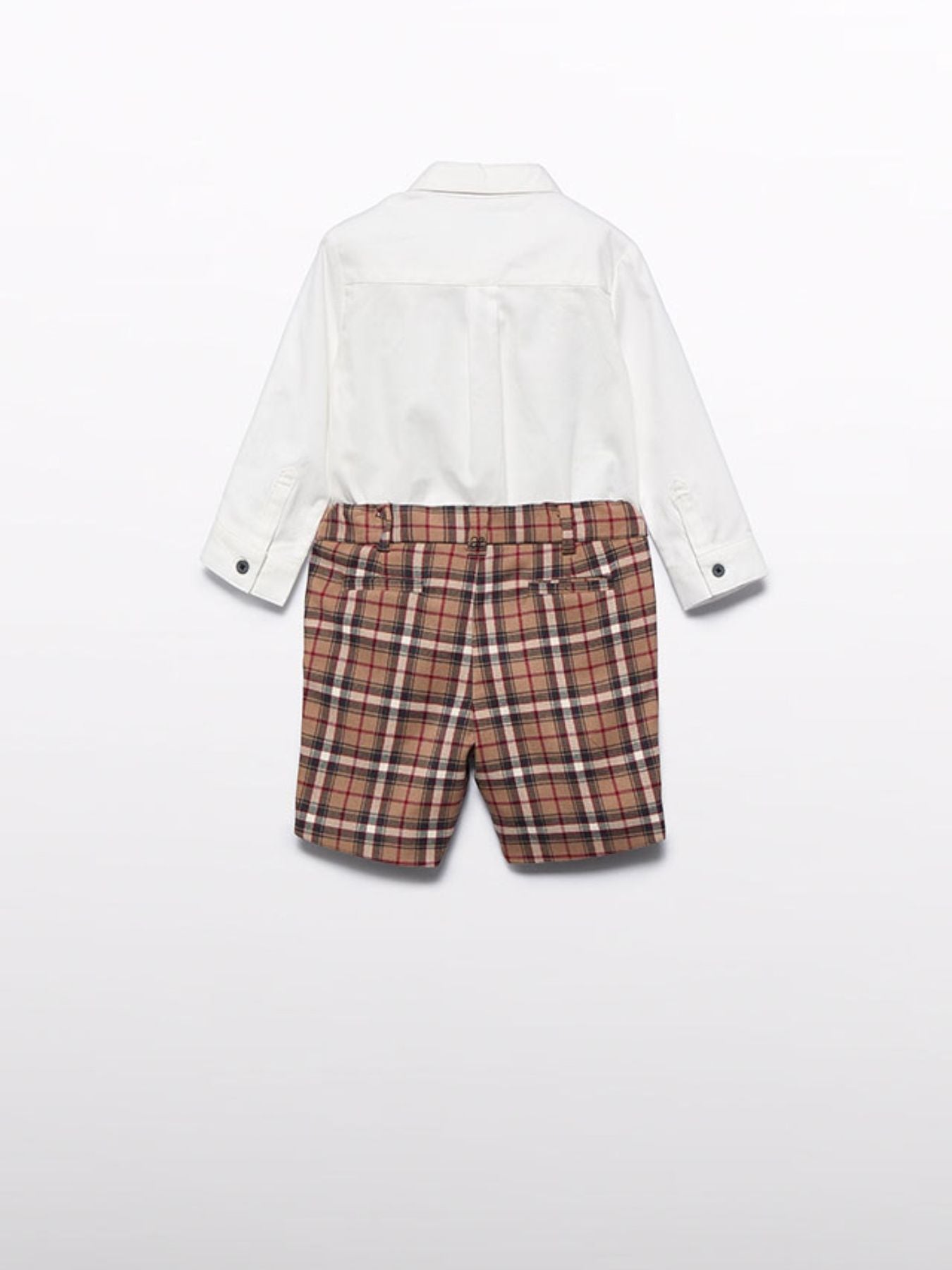 Compl. camicia bermuda quadri Bimbo CAMMELLO 5701/C - NANU' BABY