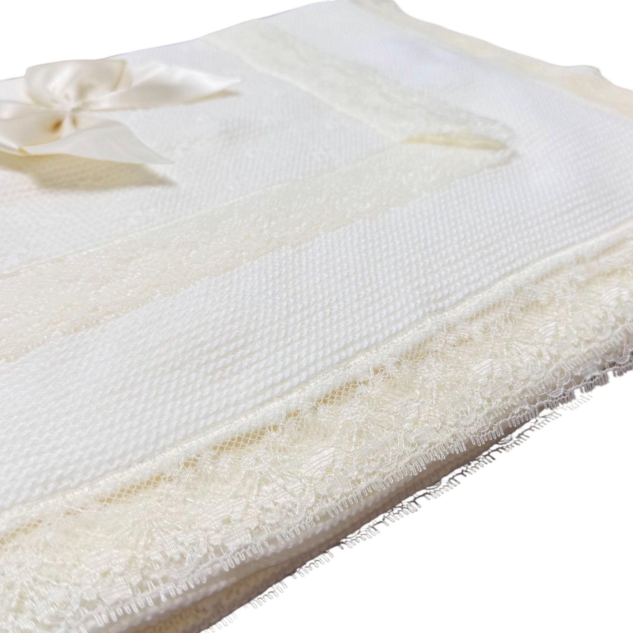 Coperta Neonato Cotone Bianco - PONTO POR PONTO 3/889