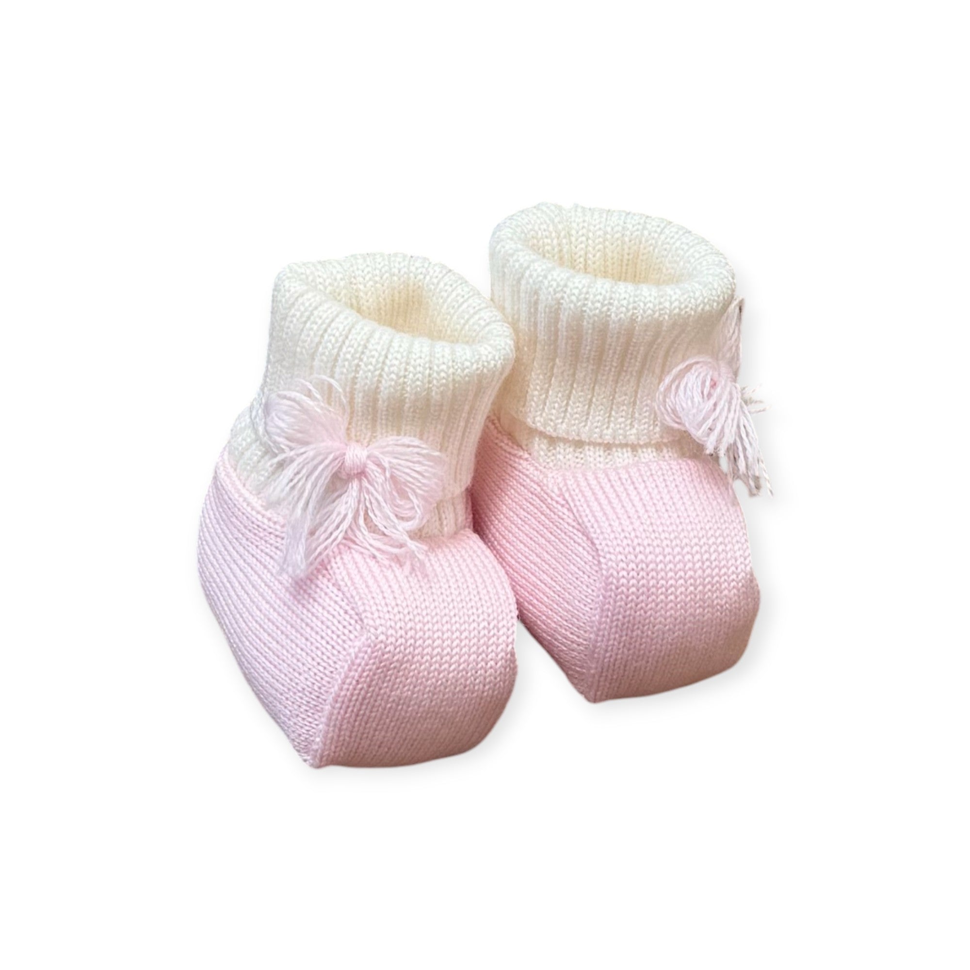 Baby Girl's Pink Pure Wool Teddy Slippers 7778