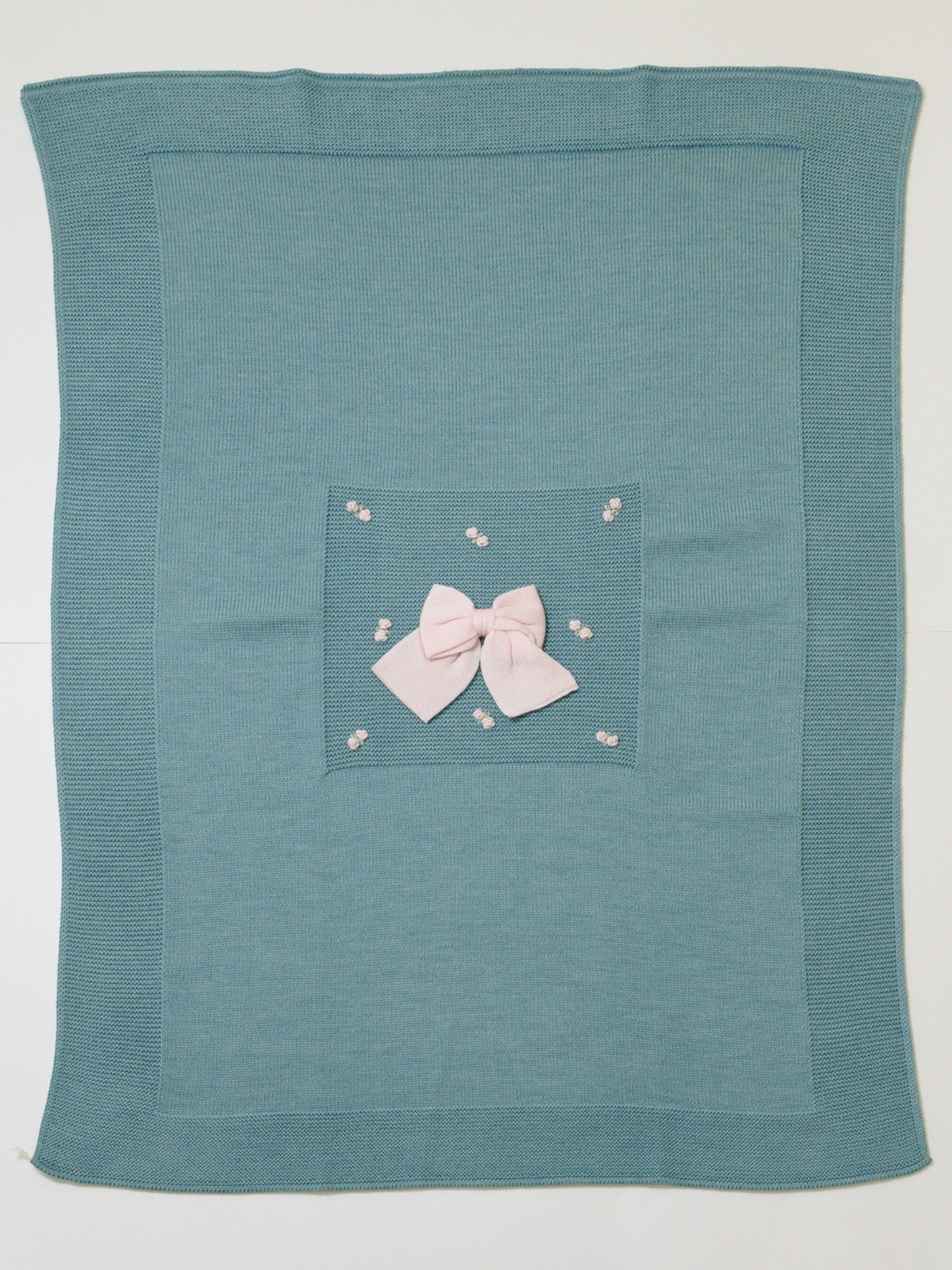 Coperta Roselline Neonata Verde ROSELLINE/104-V - NANU' BABY