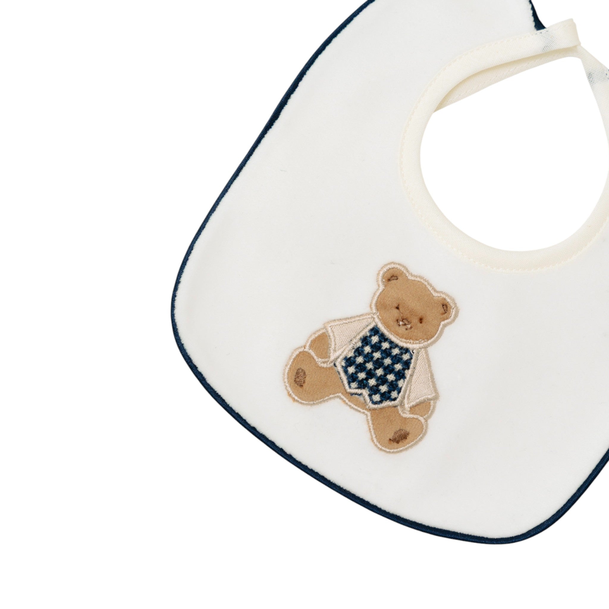 Baby Hat and Bib Set, Cream Chenille, SARTORIA DEI PICCOLI (code LR1111)