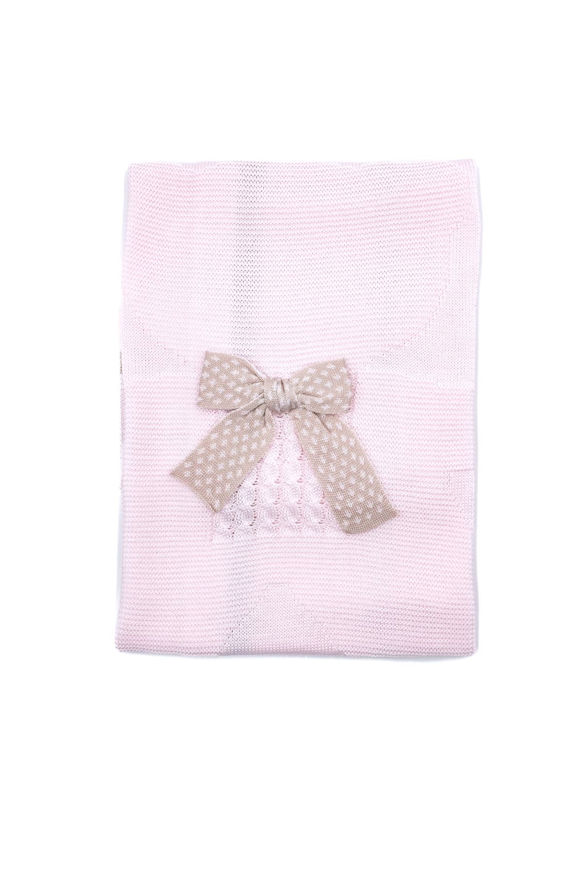 Coperta Fiocco e Orsetto Neonata ROSA EL5480