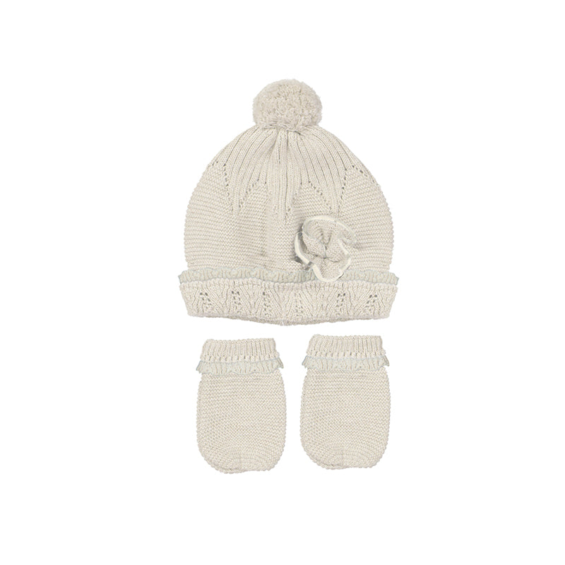 Compl. cappello e manopola ECRU 2D-9767/E - NANU' BABY
