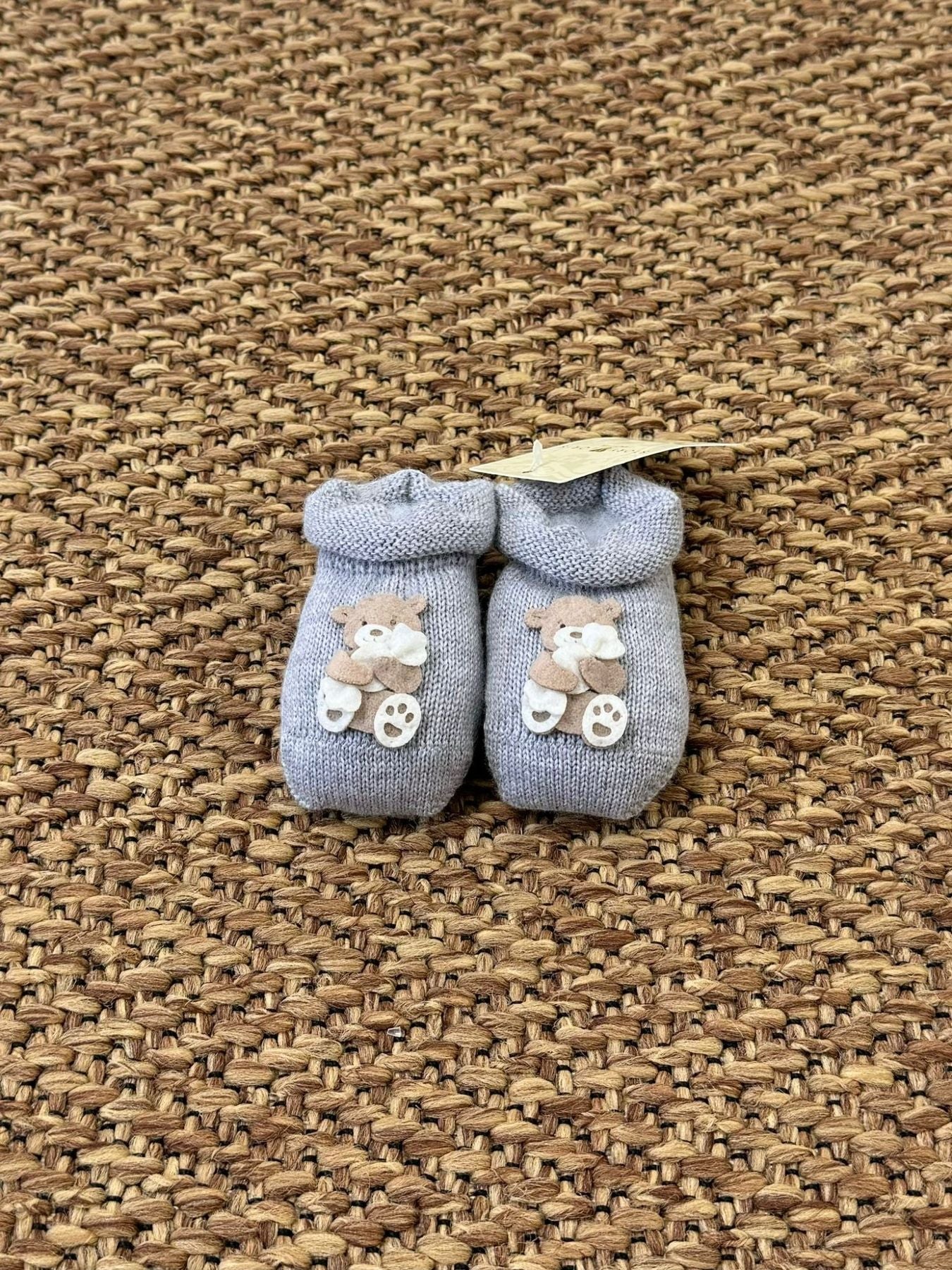 Babbucce Orsetta Neonata GRIGIO 3157 - NANU' BABY
