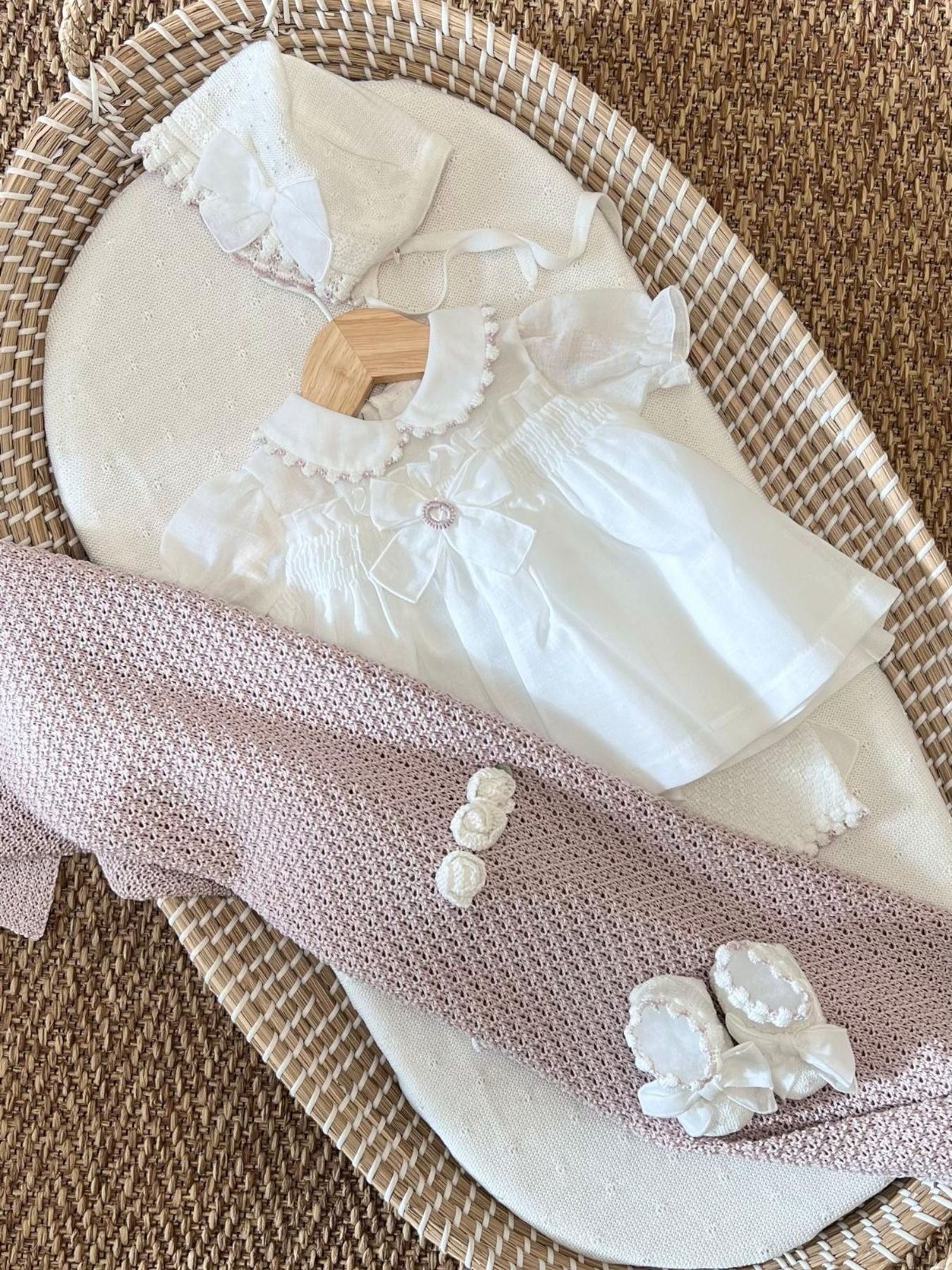 Abito Fiocco lino Bimba VANIGLIA EP1016CC - NANU' BABY