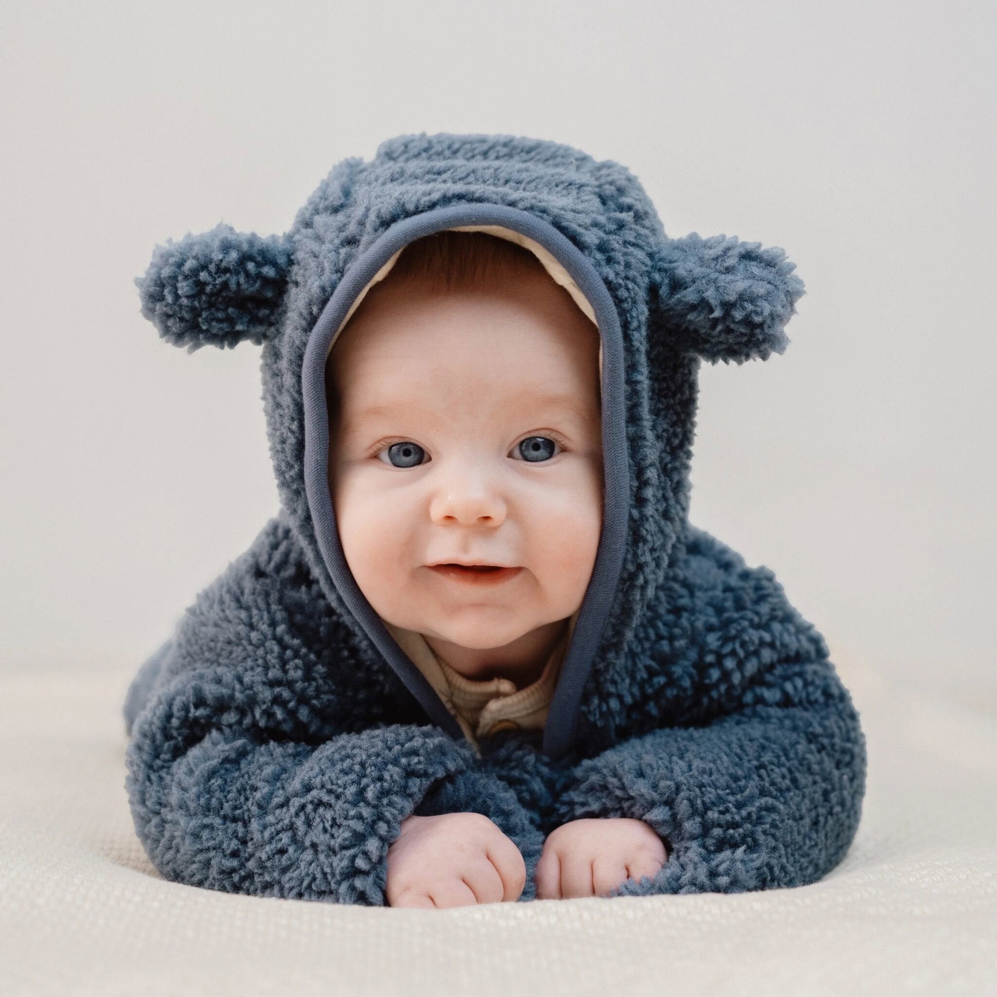 Teddy Baby Boy Romper, Blue, CL25094007