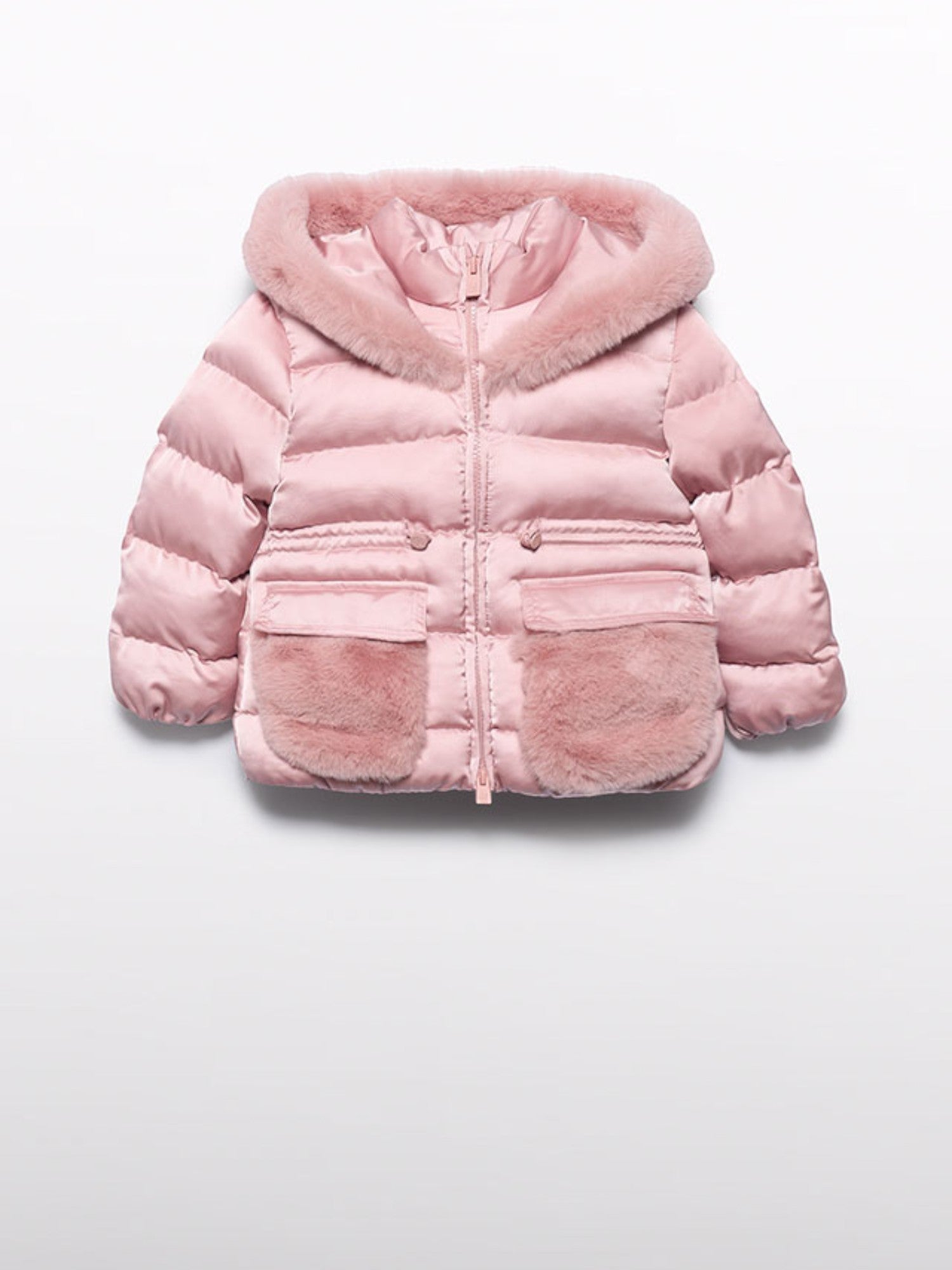 Giubbotto satinato pelo Bimba Rosa 5849/15 - NANU' BABY