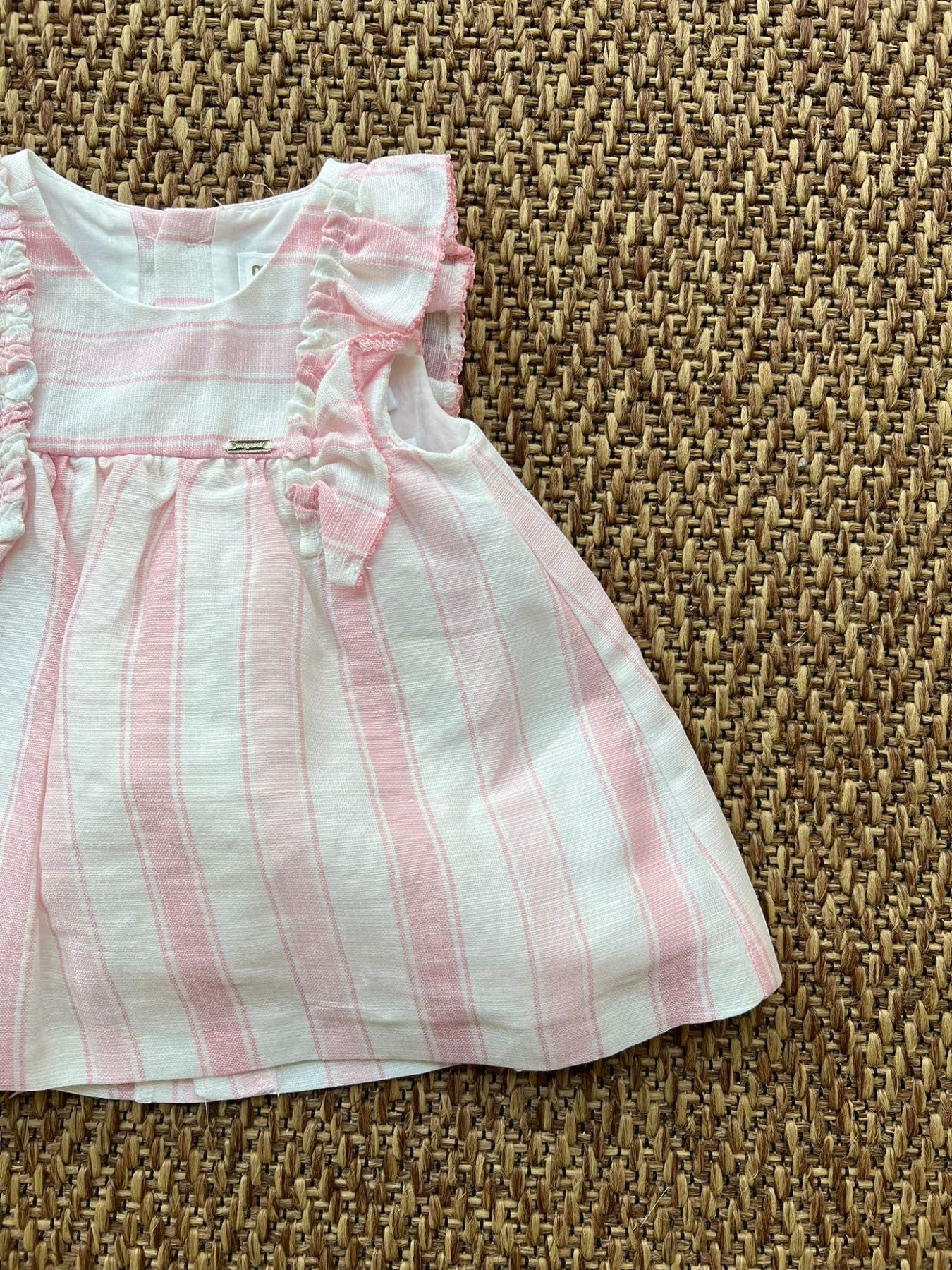 Abito righe lino Bimba ROSA 1829/R