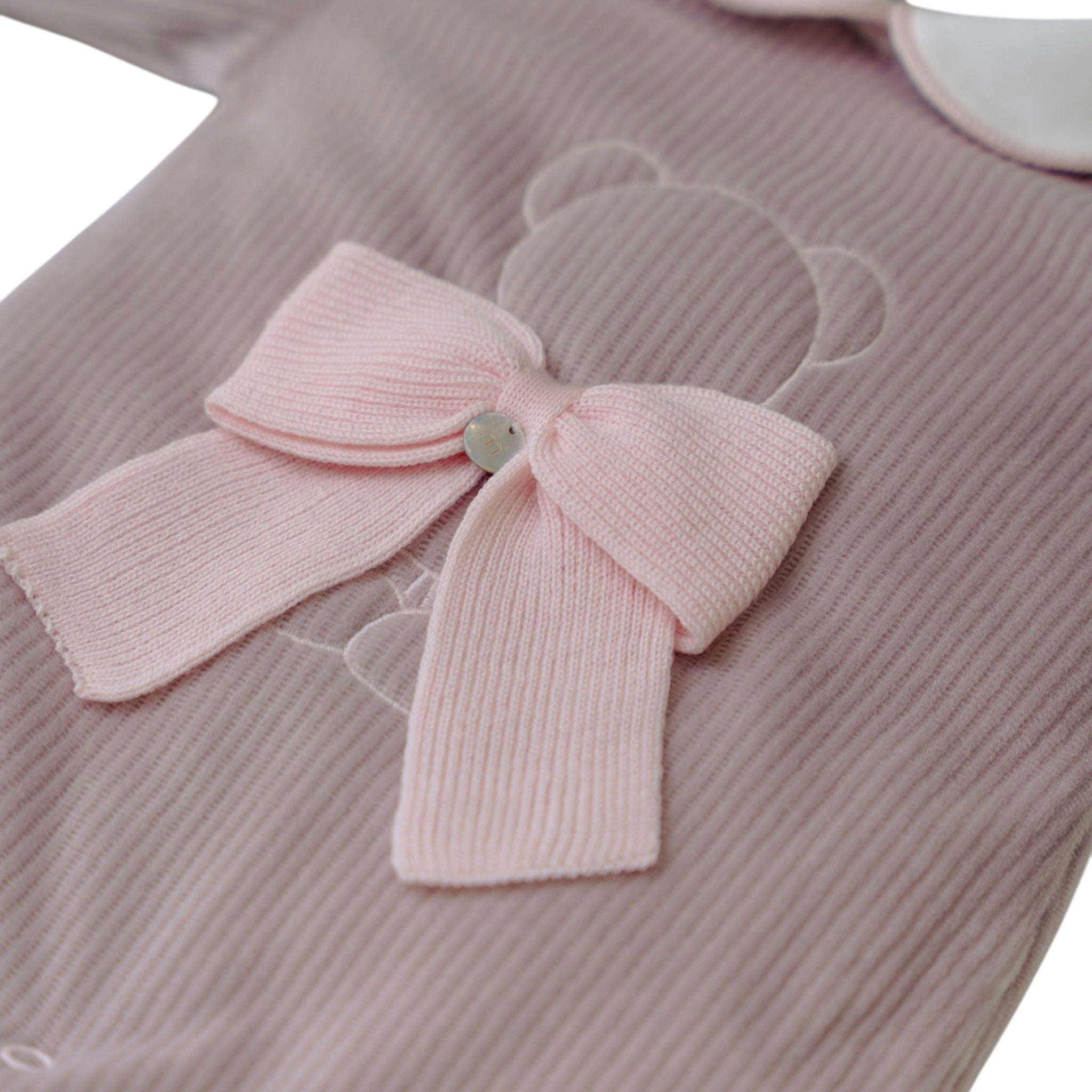 100% Pink Chenille Baby Romper IN5914/R