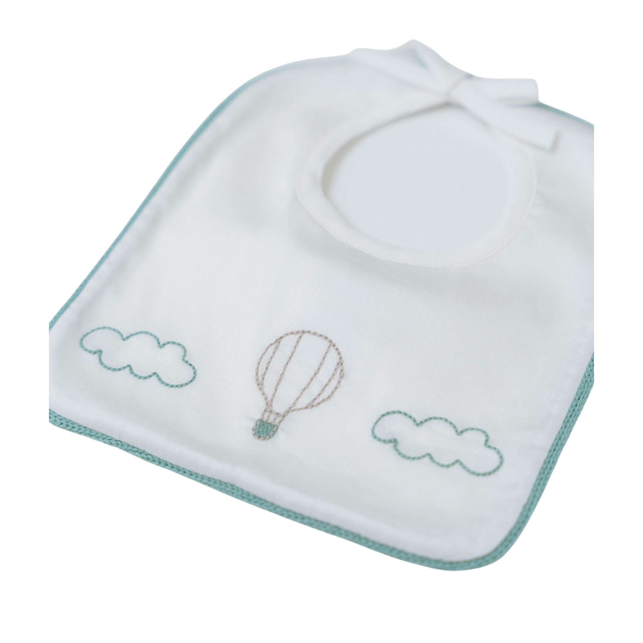 Baby Bib, 100% Cotton, Vanilla, Hot Air Balloon IN57BAV/V