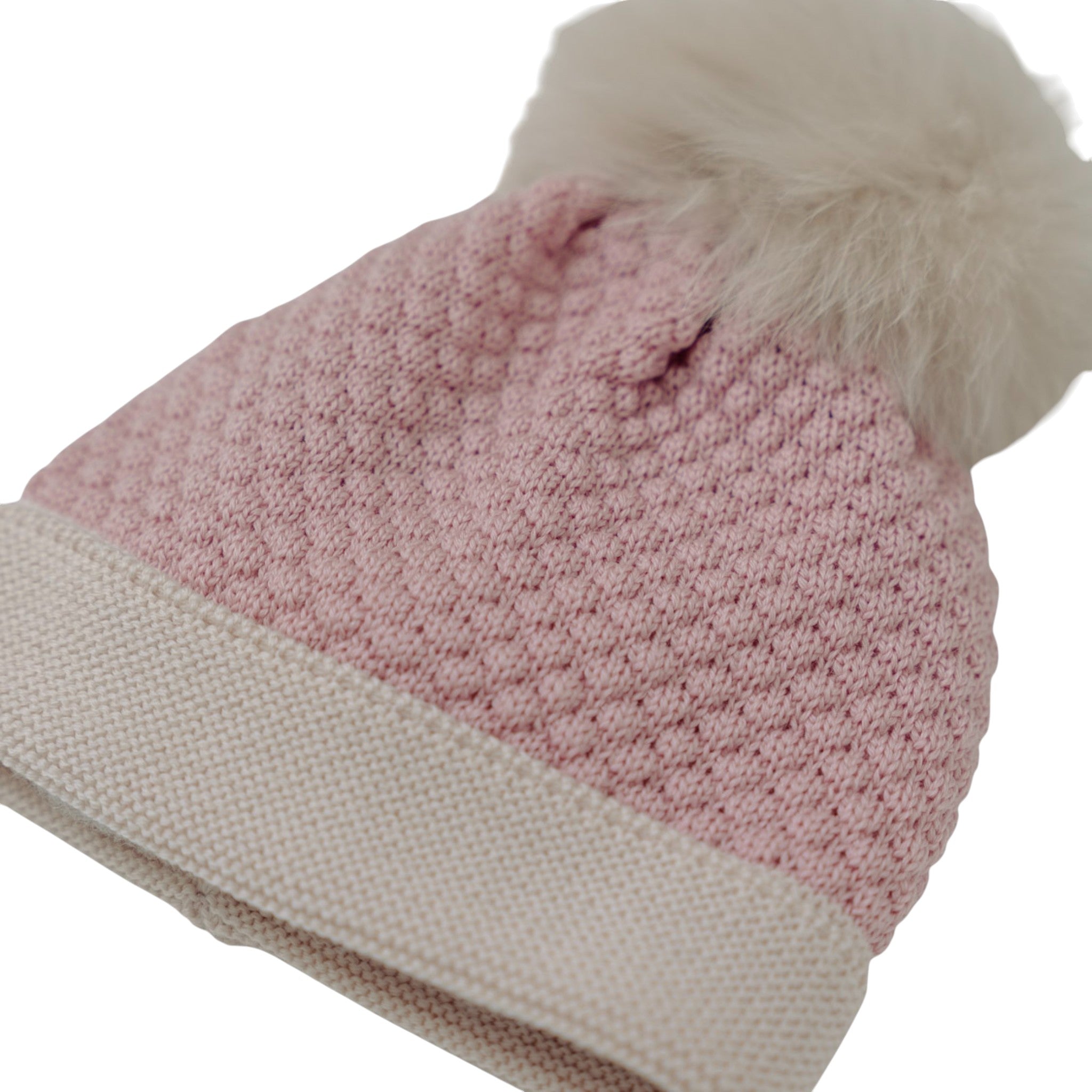 Baby Pon Pon Hat, 100% Virgin Wool, Pink IN5771/R