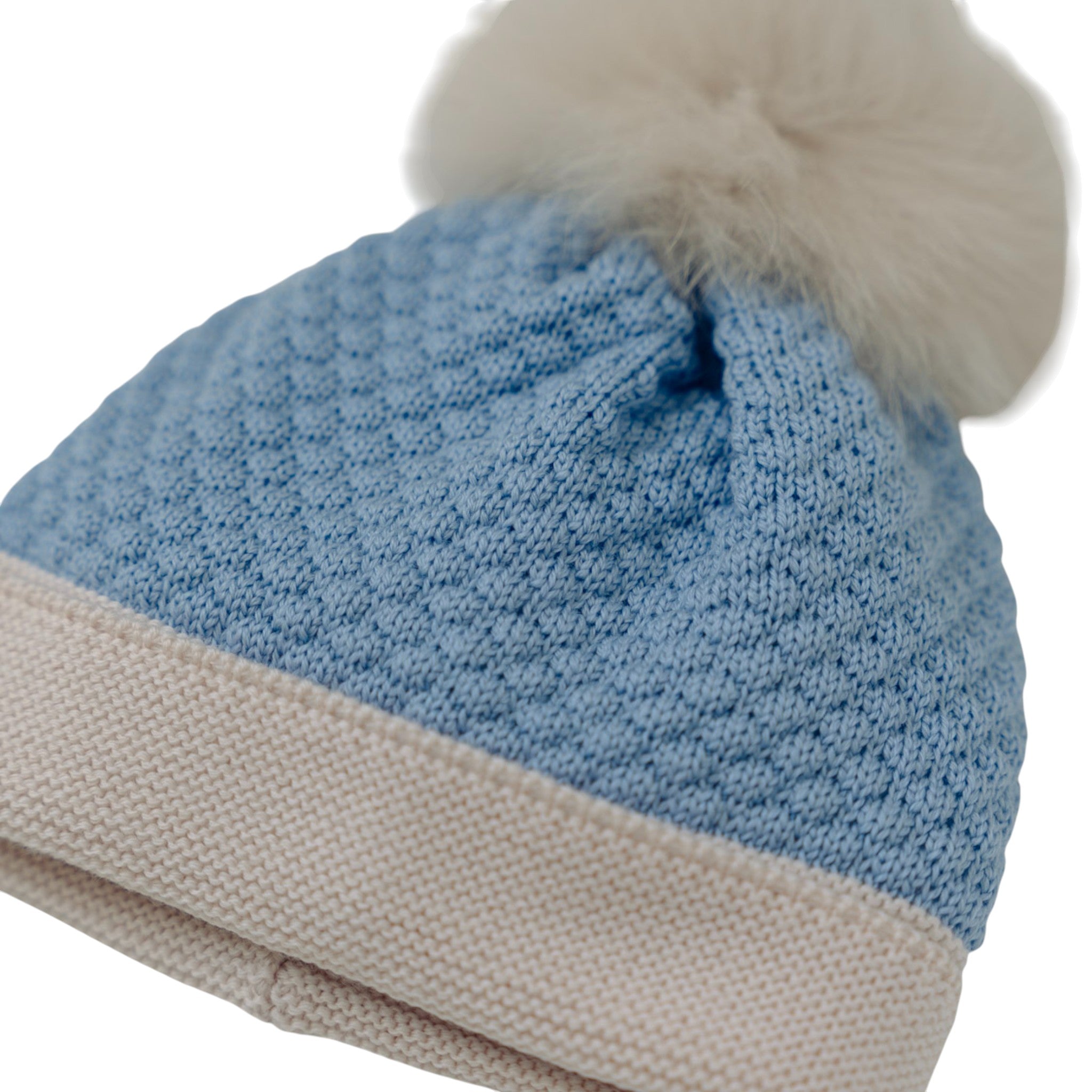Baby Pon Pon Hat, 100% Virgin Wool, Sky Blue IN5771/C
