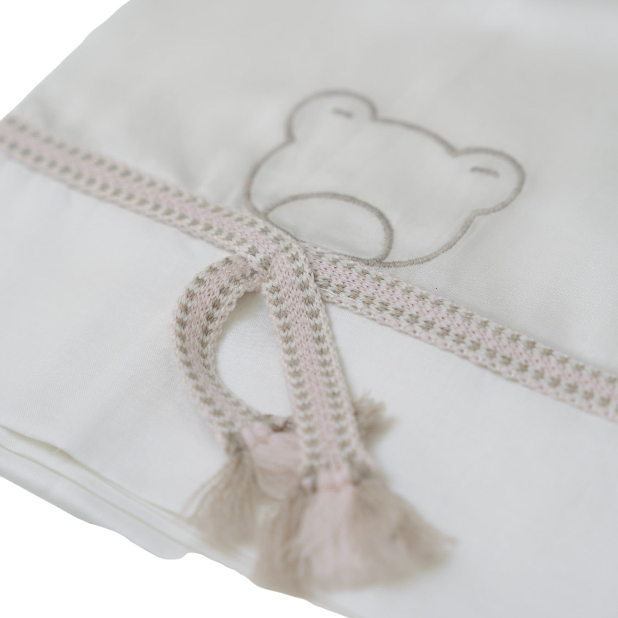 Baby Girl Bear Print Fitted Sheet, Vanilla IN53LE/R